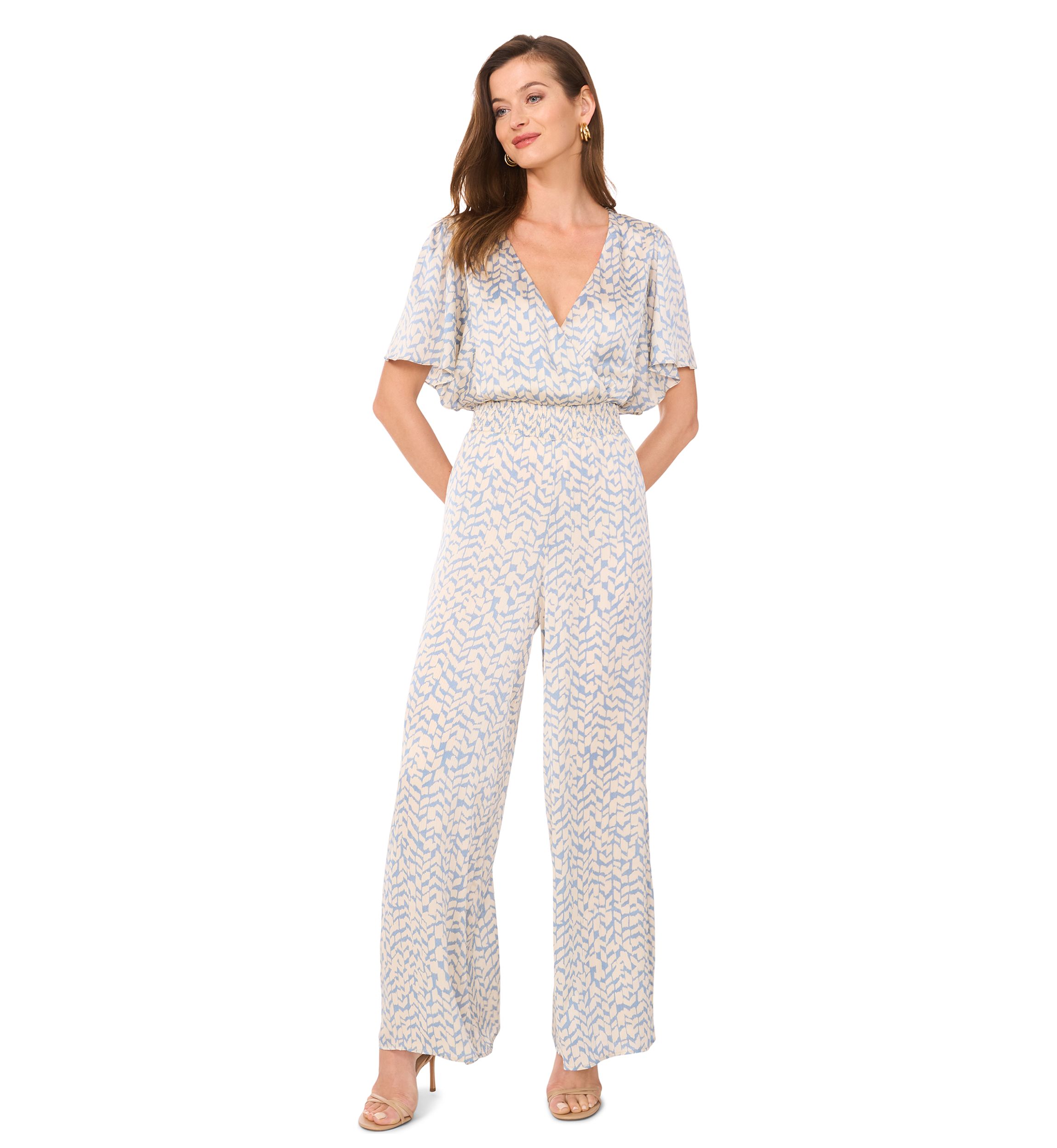 Petite V-Neck Surplice Jumpsuit