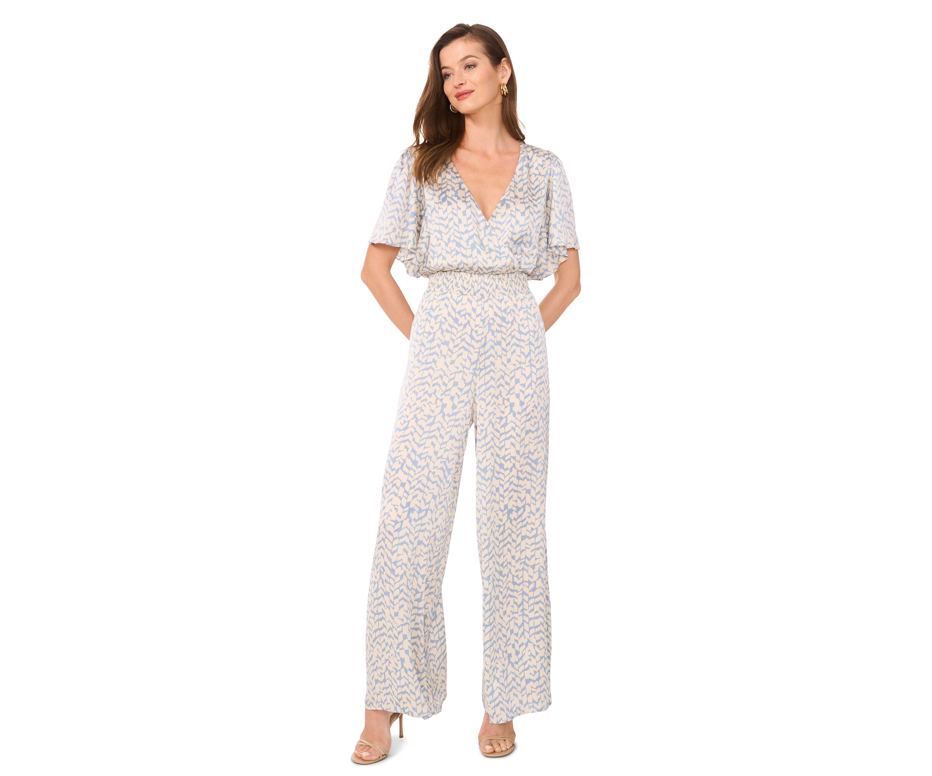 Petite V-Neck Surplice Jumpsuit