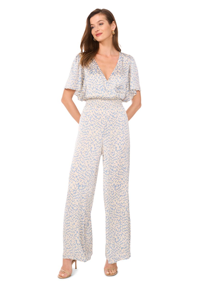 Petite V-Neck Surplice Jumpsuit