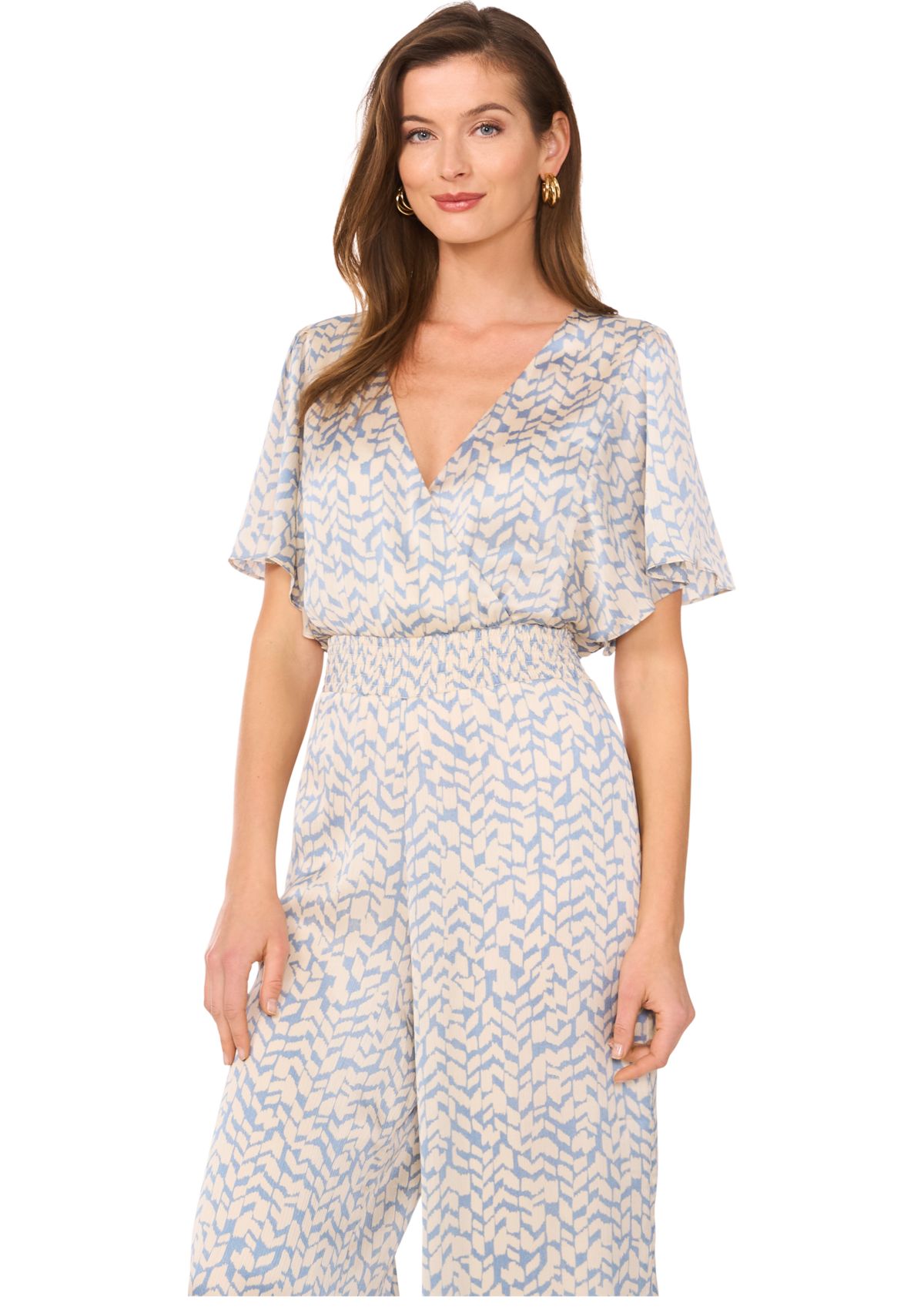 Petite V-Neck Surplice Jumpsuit