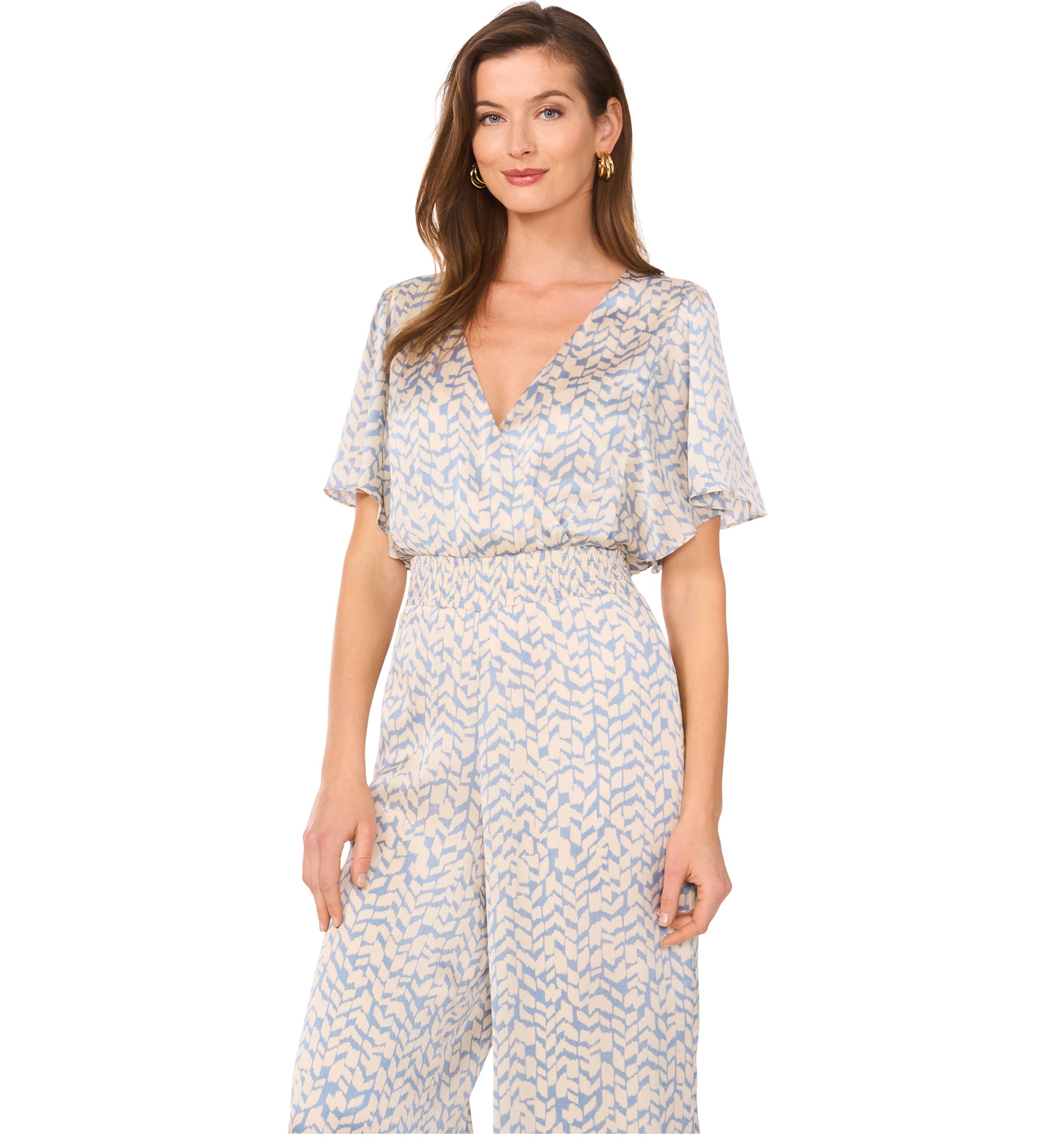 Petite V-Neck Surplice Jumpsuit