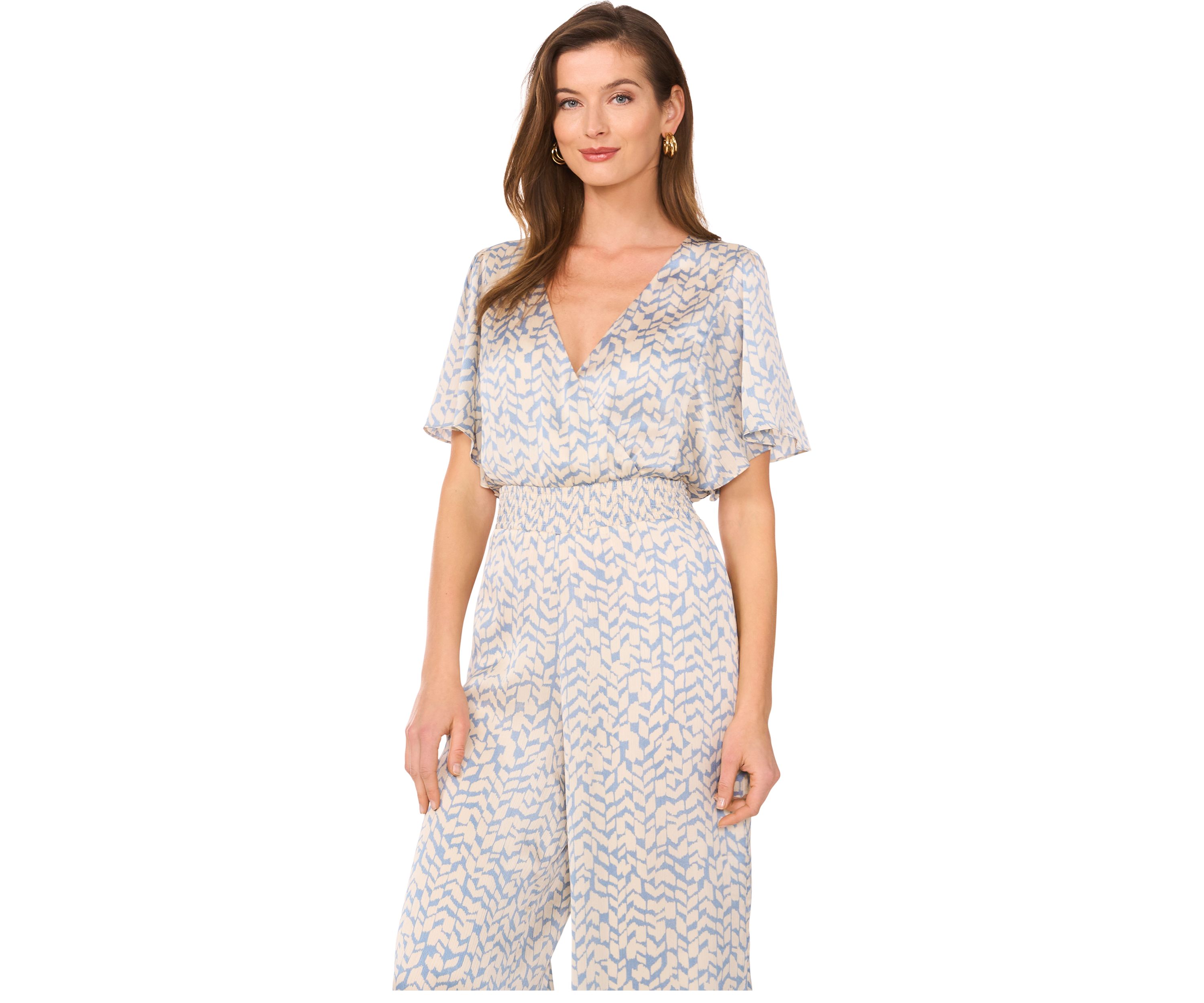 Petite V-Neck Surplice Jumpsuit