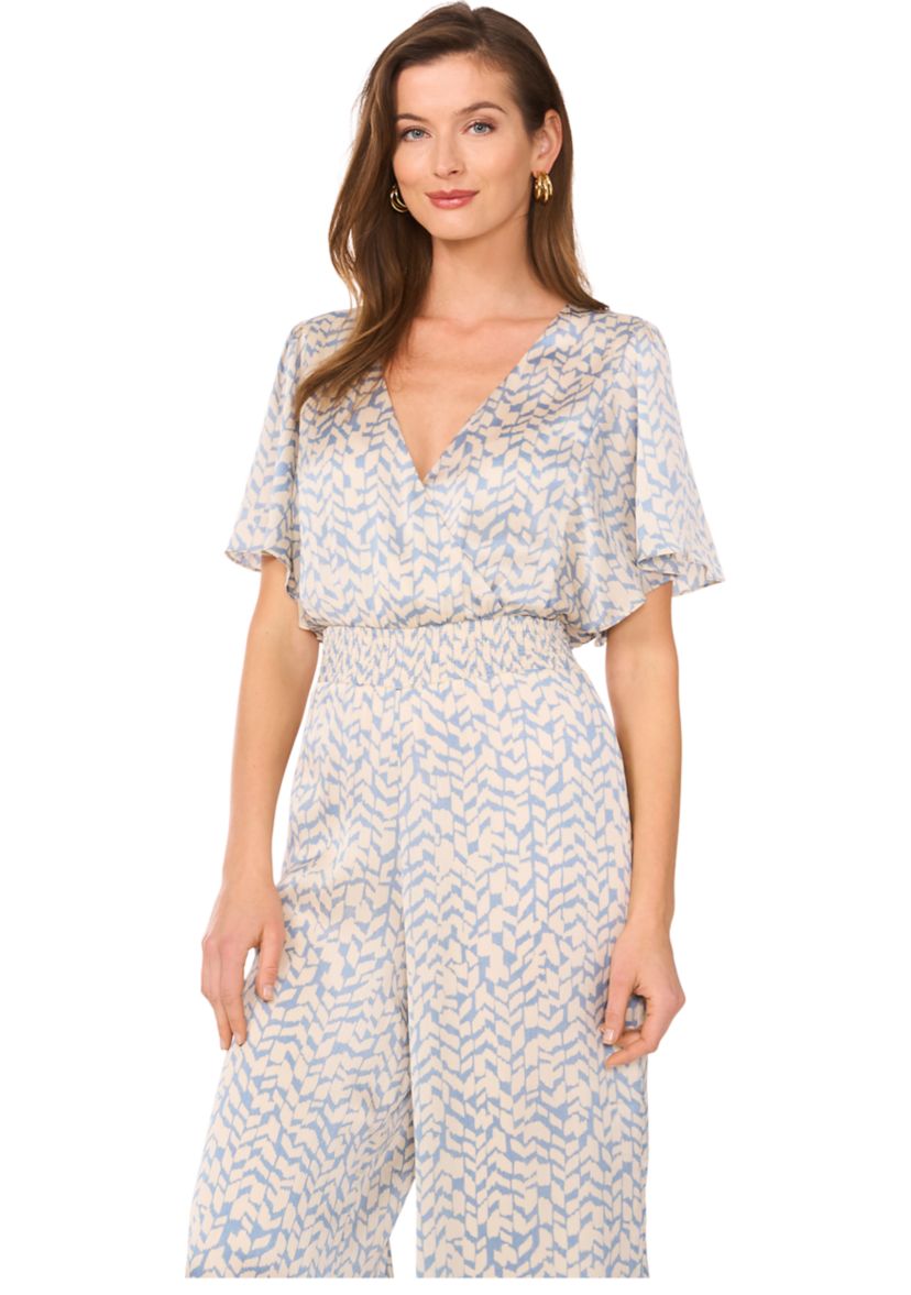 Petite V-Neck Surplice Jumpsuit