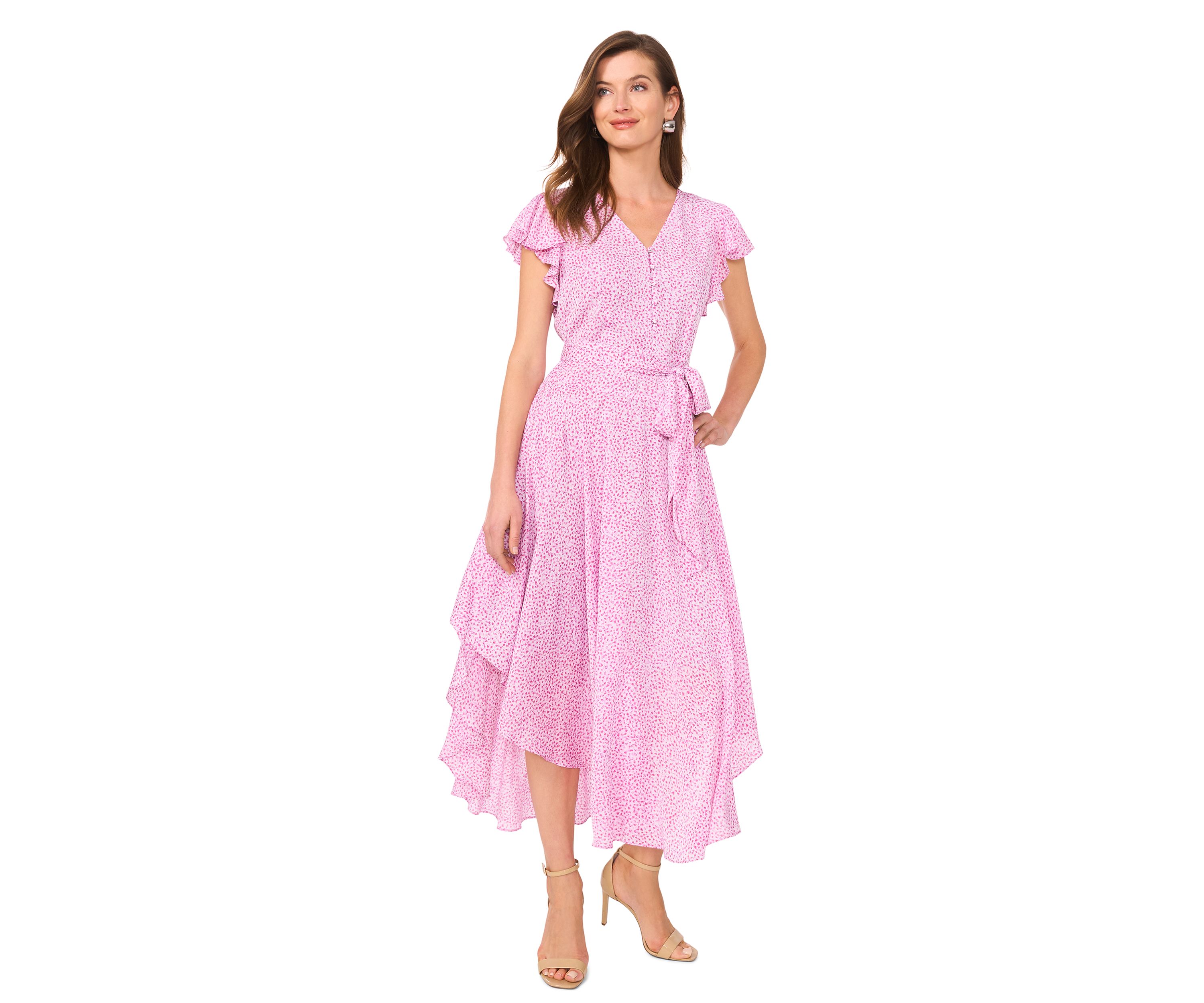 Petite V-Neck Button Down Maxi Dress