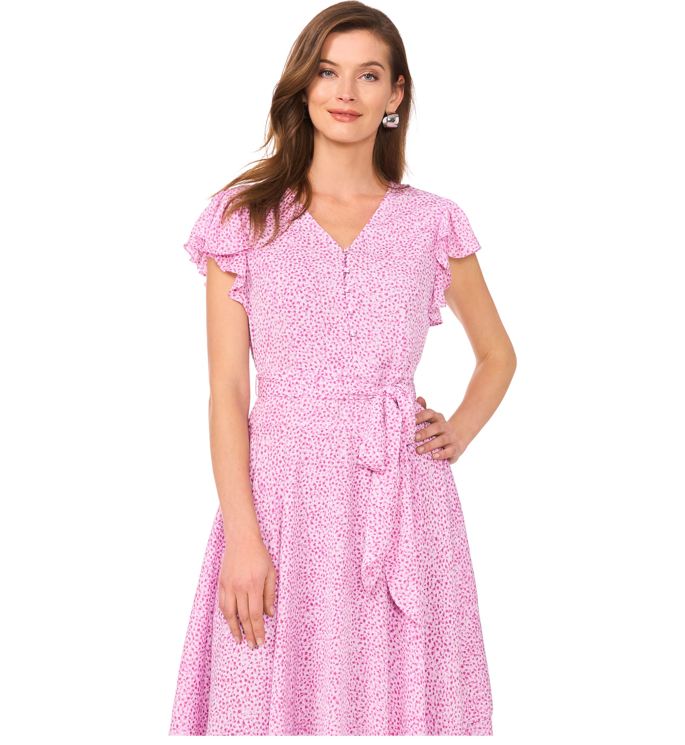 Petite V-Neck Button Down Maxi Dress