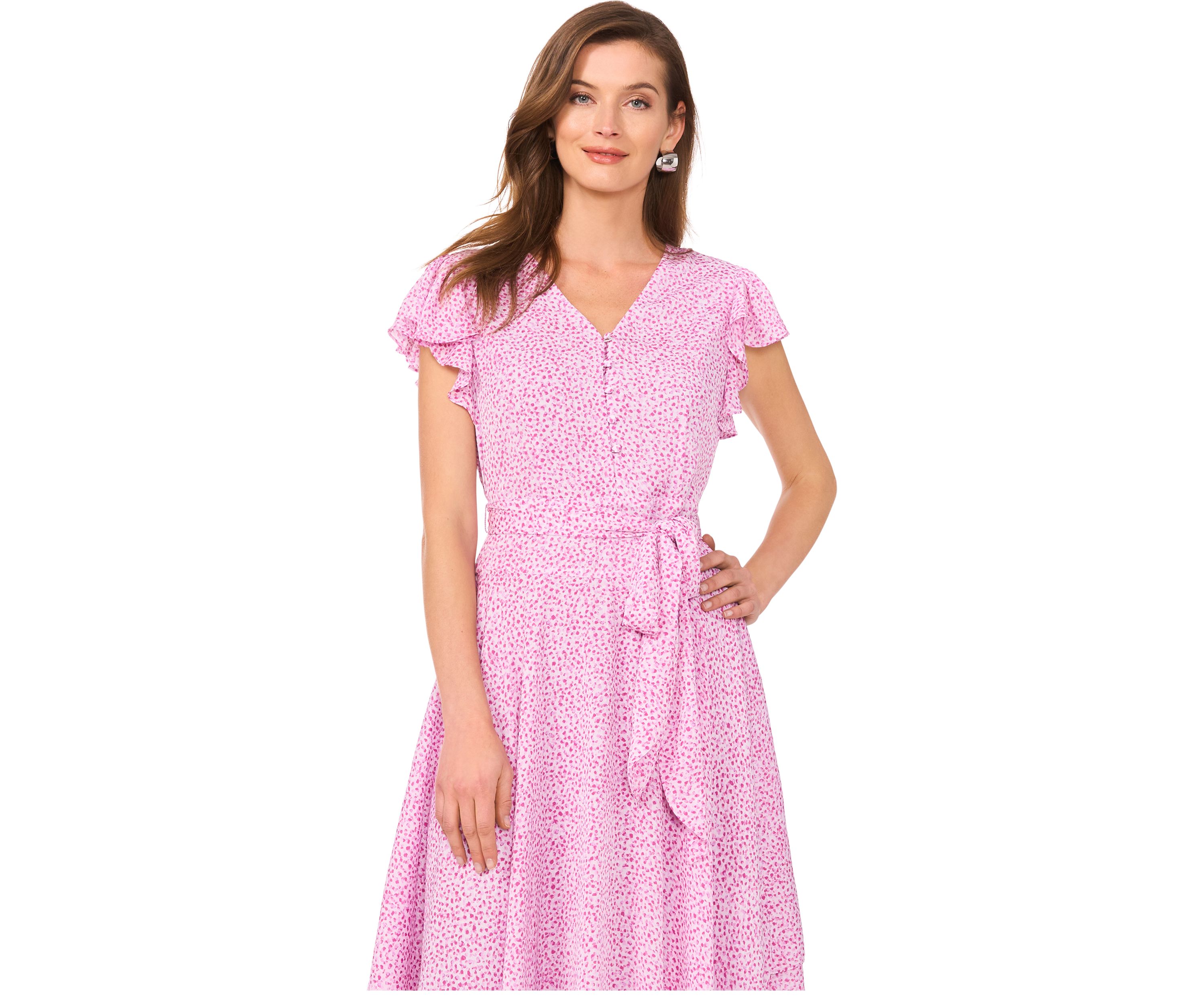 Petite V-Neck Button Down Maxi Dress
