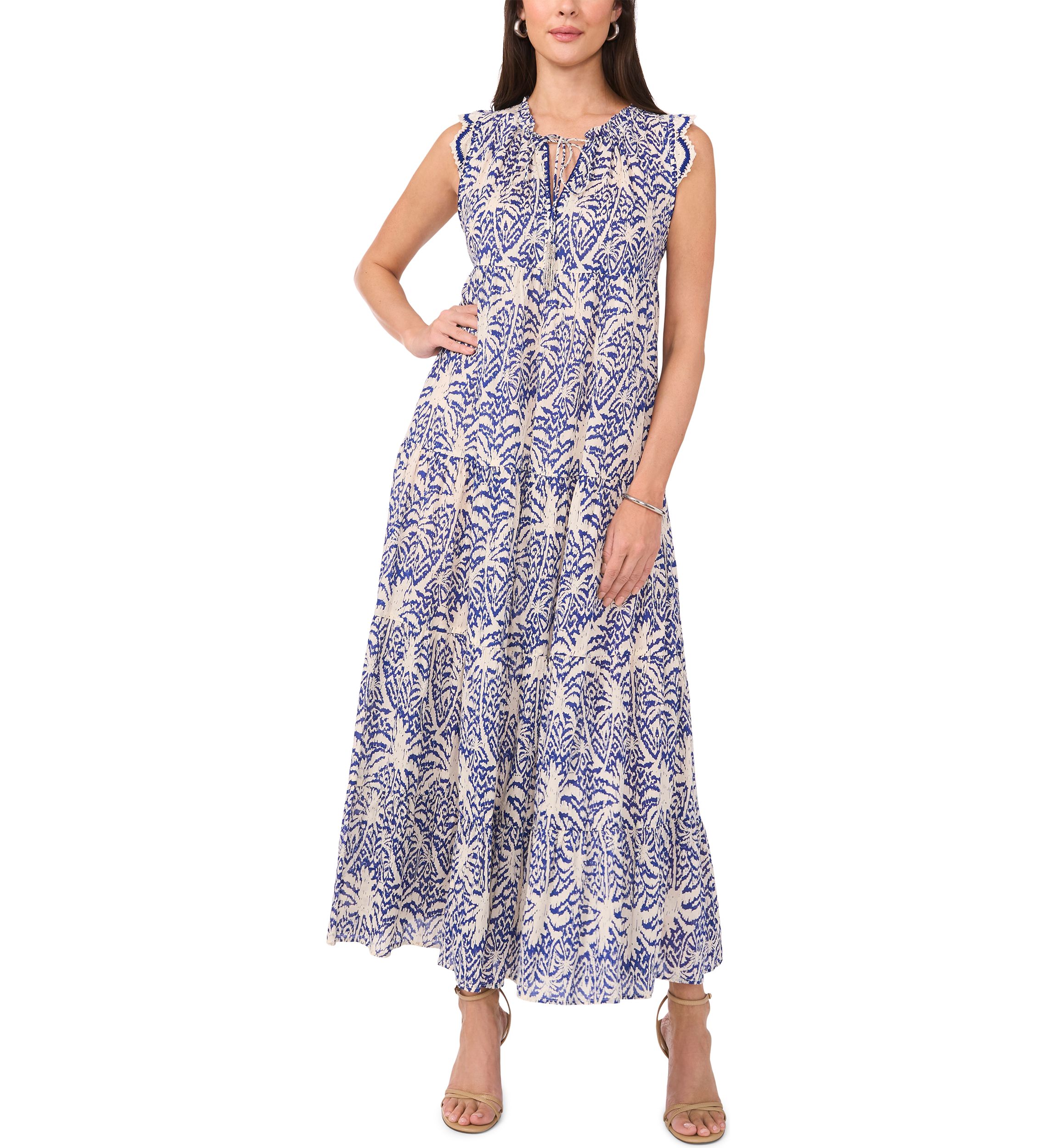 Petite Sleeveless Tiered Maxi Dress