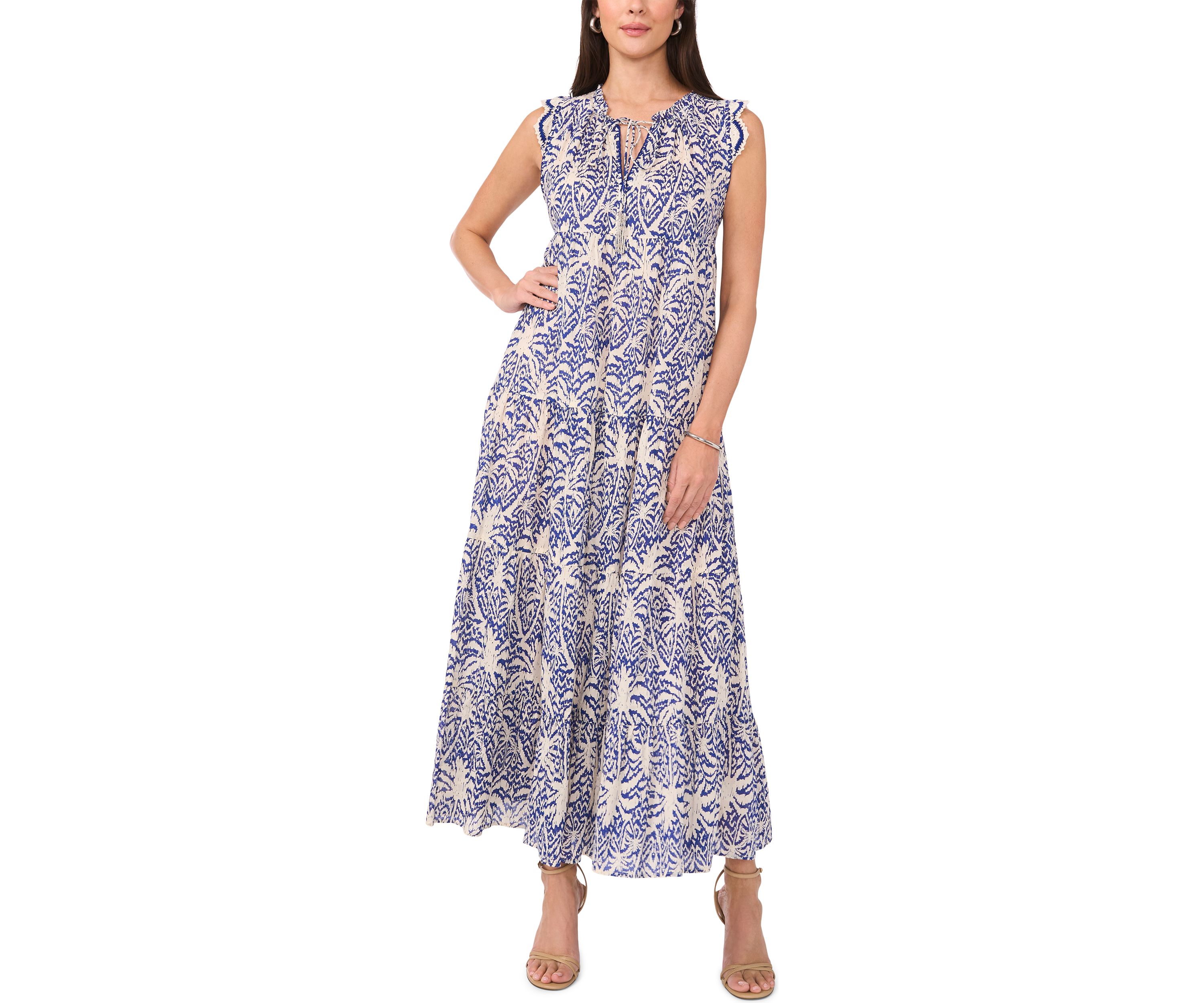 Petite Sleeveless Tiered Maxi Dress