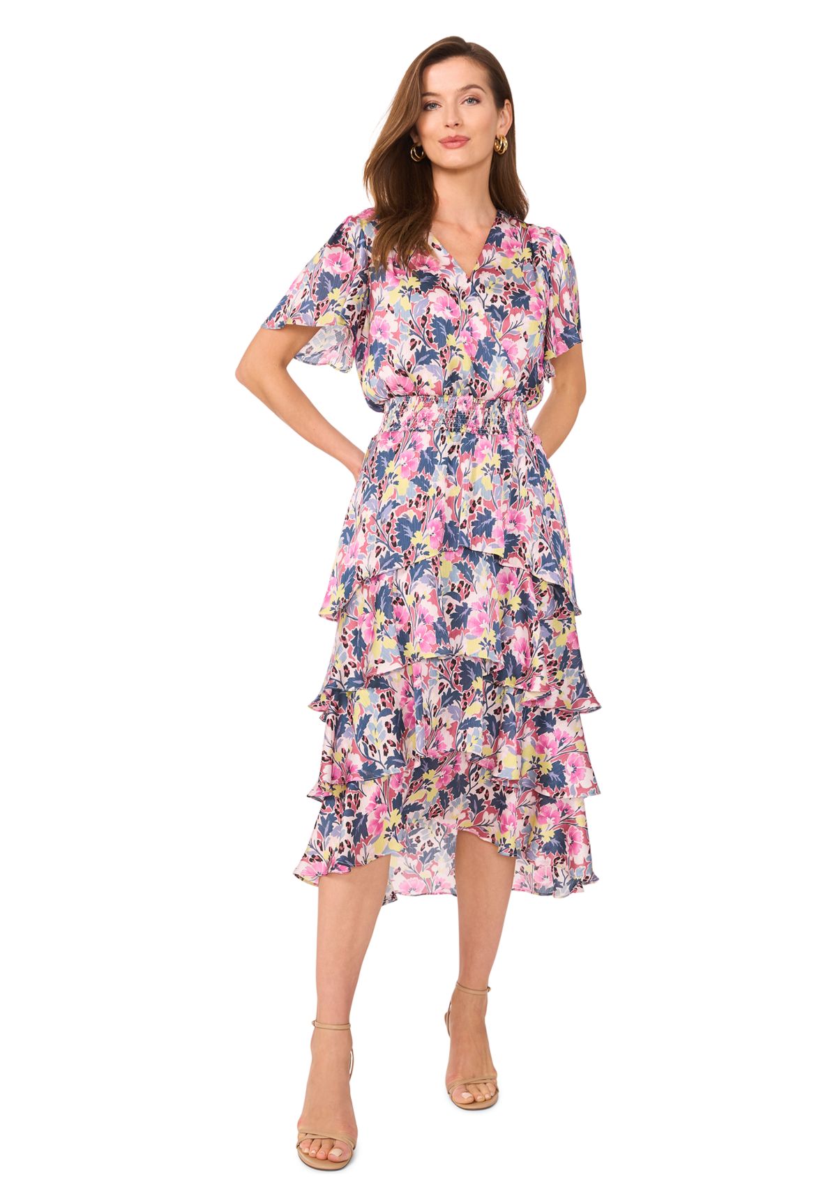 Petite Printed Midi Dress