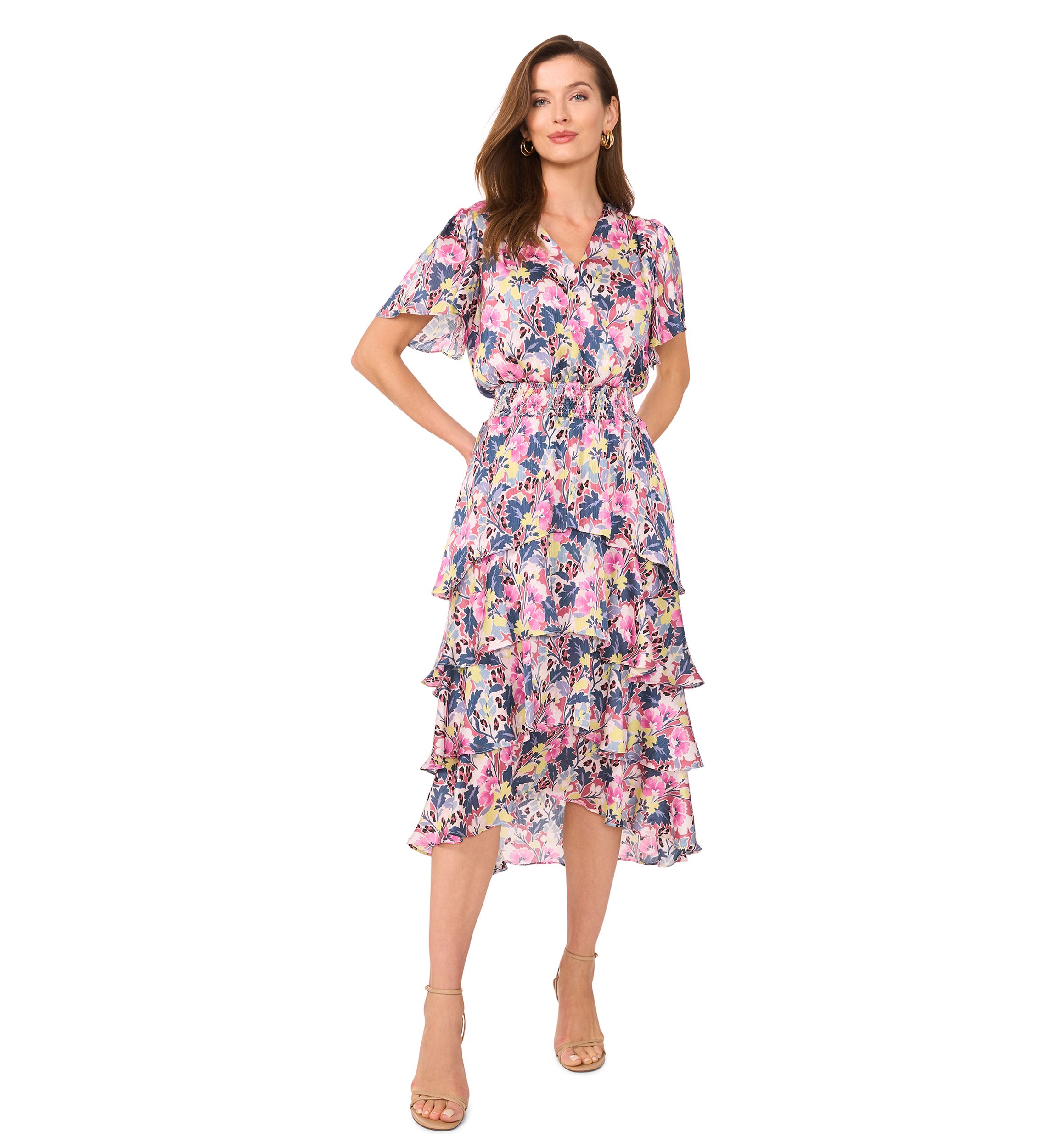 Petite Printed Midi Dress