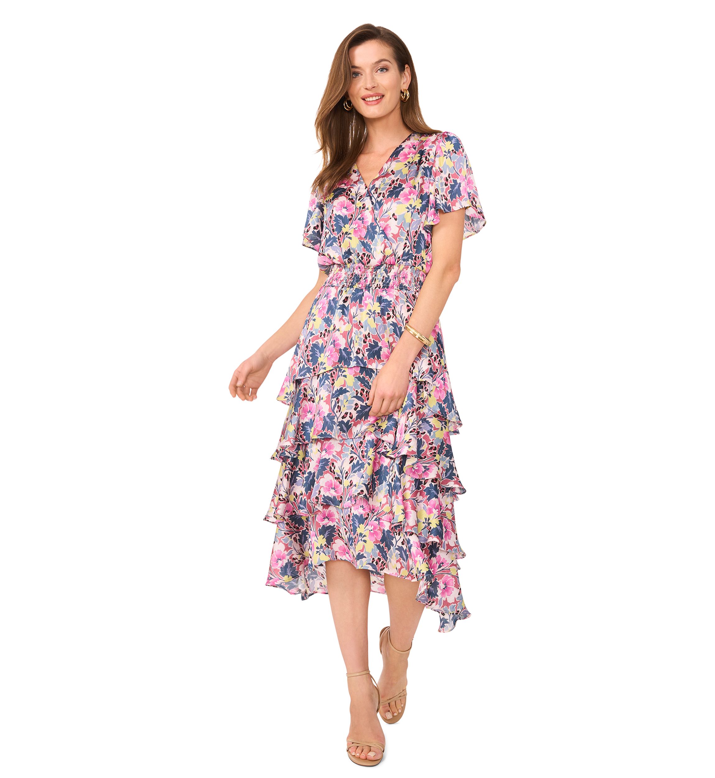 Petite Printed Midi Dress