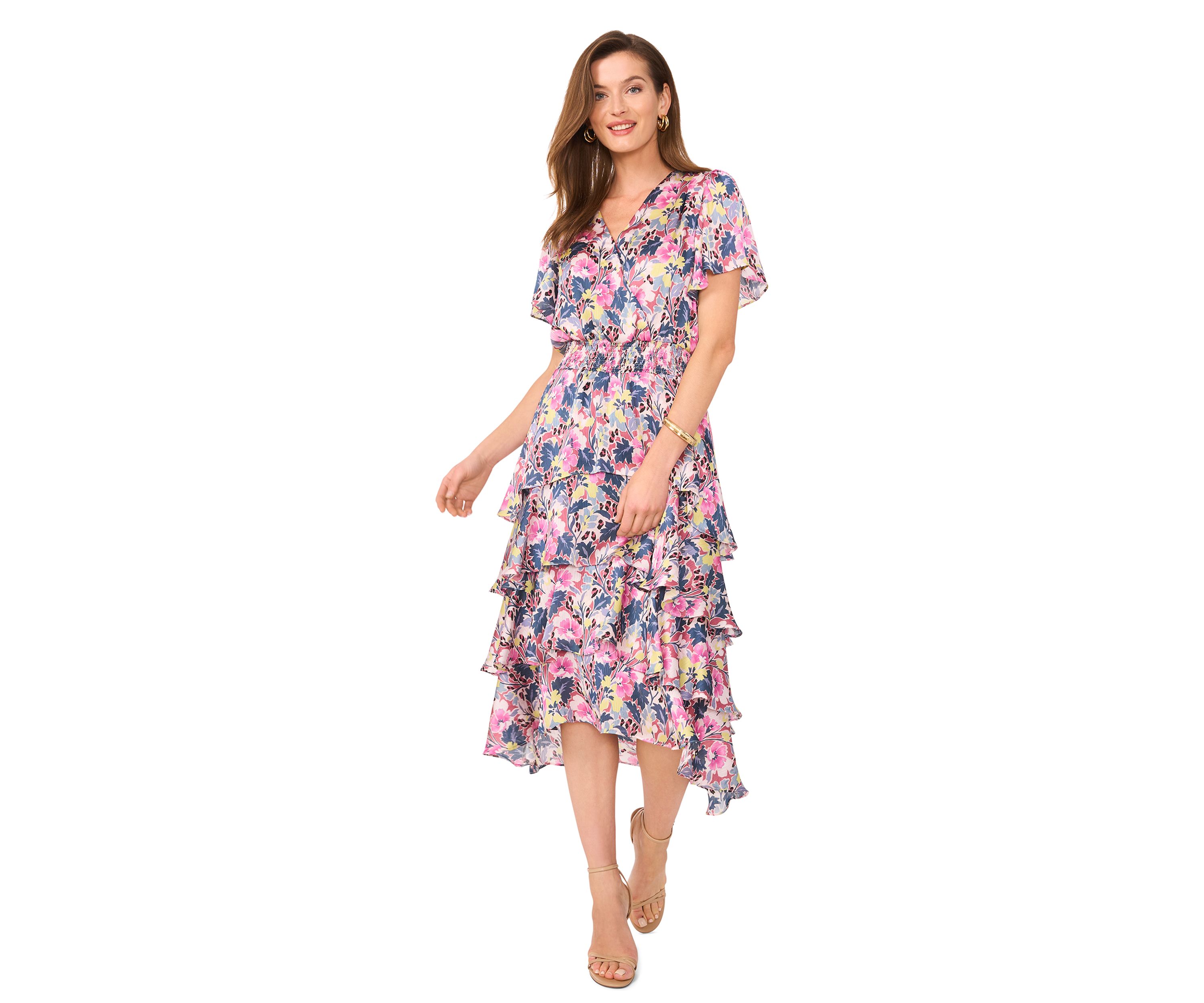 Petite Printed Midi Dress