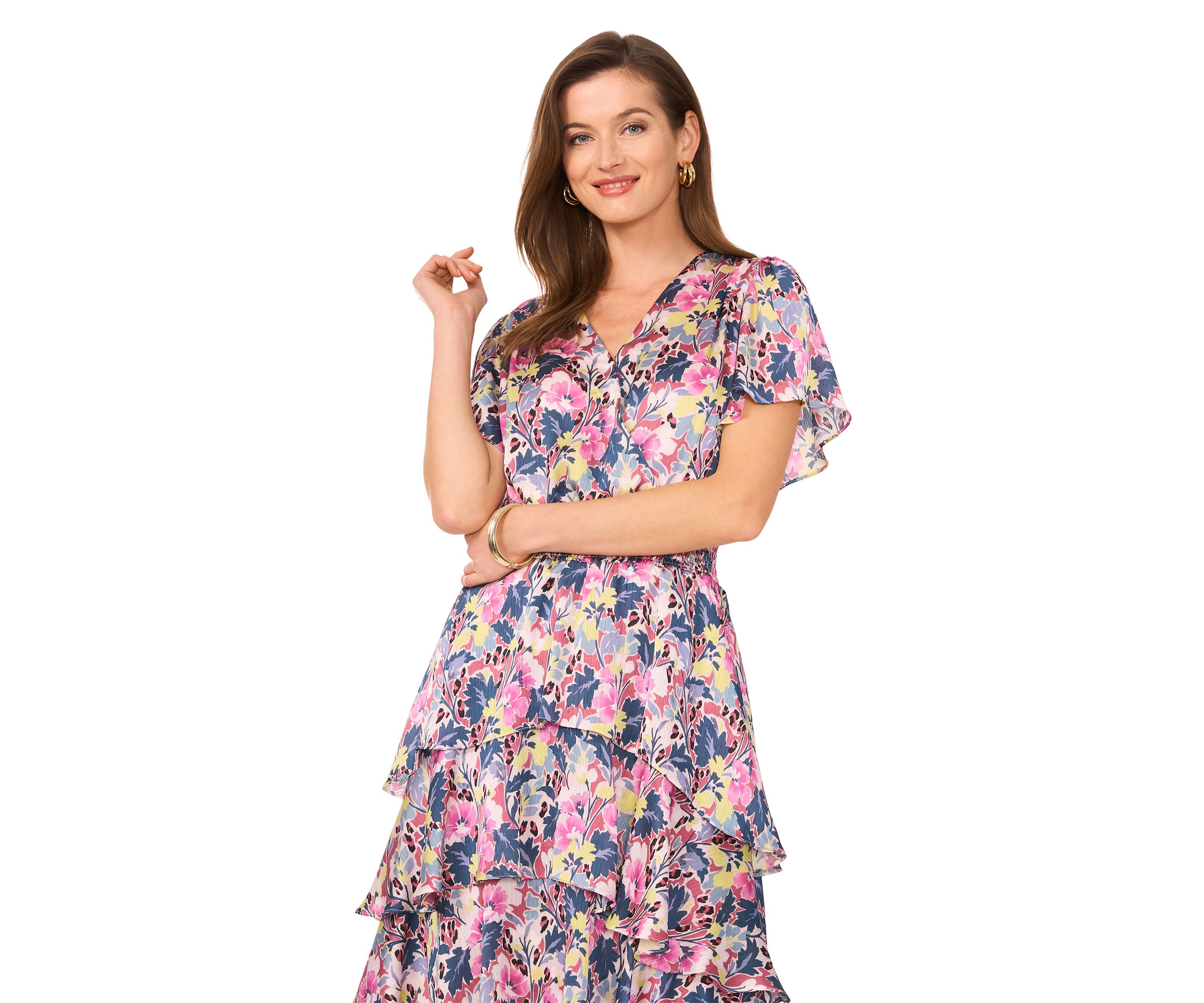 Petite Printed Midi Dress