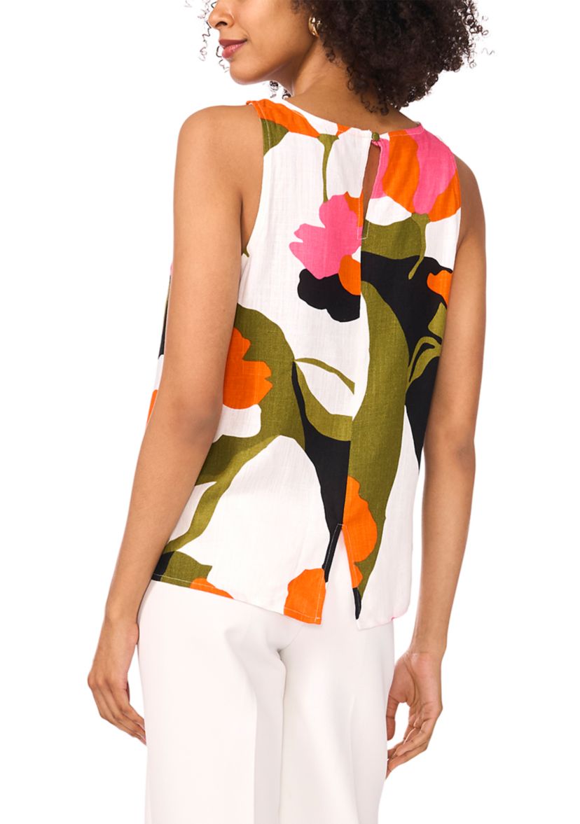 Petite Floral Keyhole Back Tank 