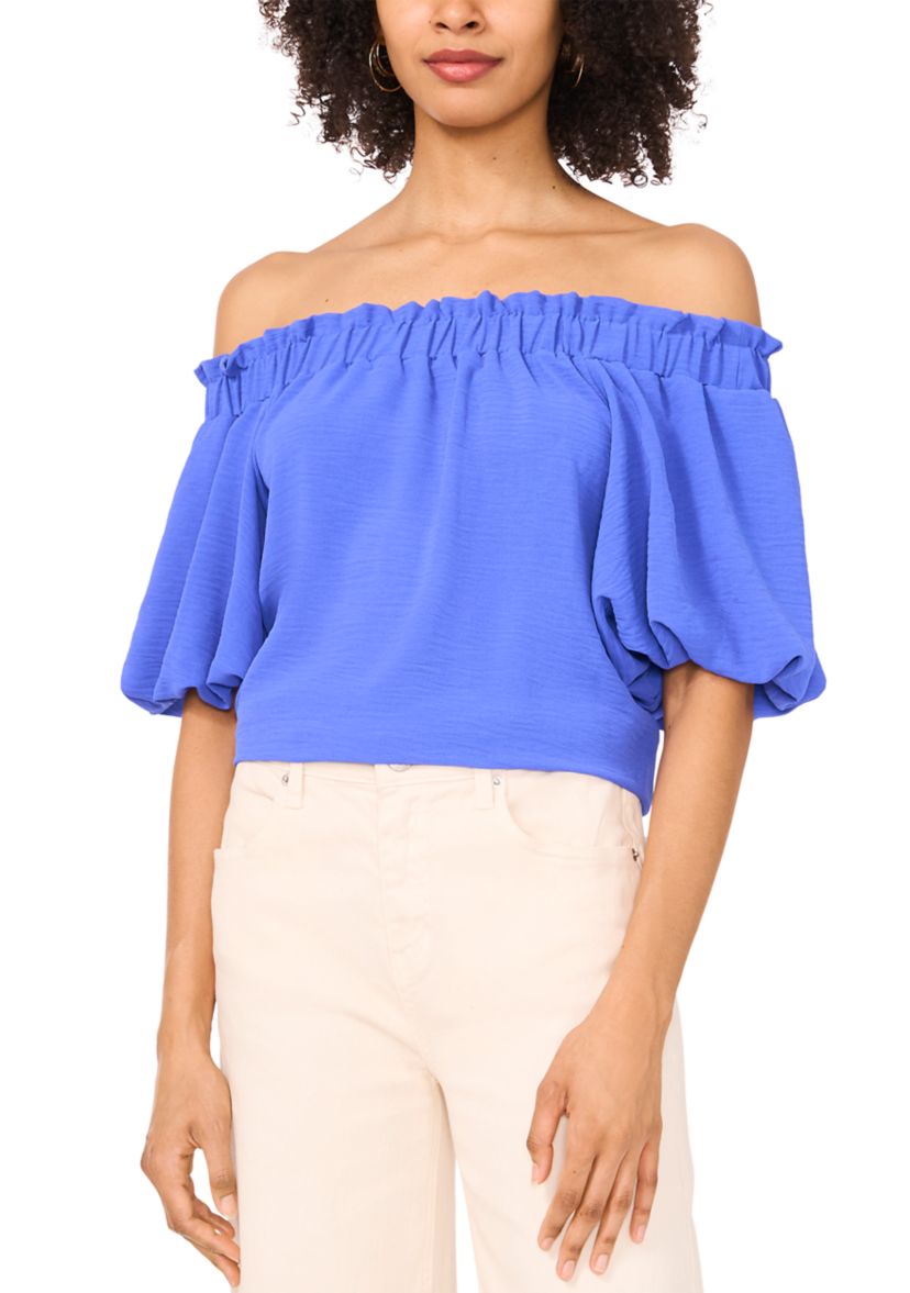 Petite Puff Sleeve Off the Shoulder Neck 
