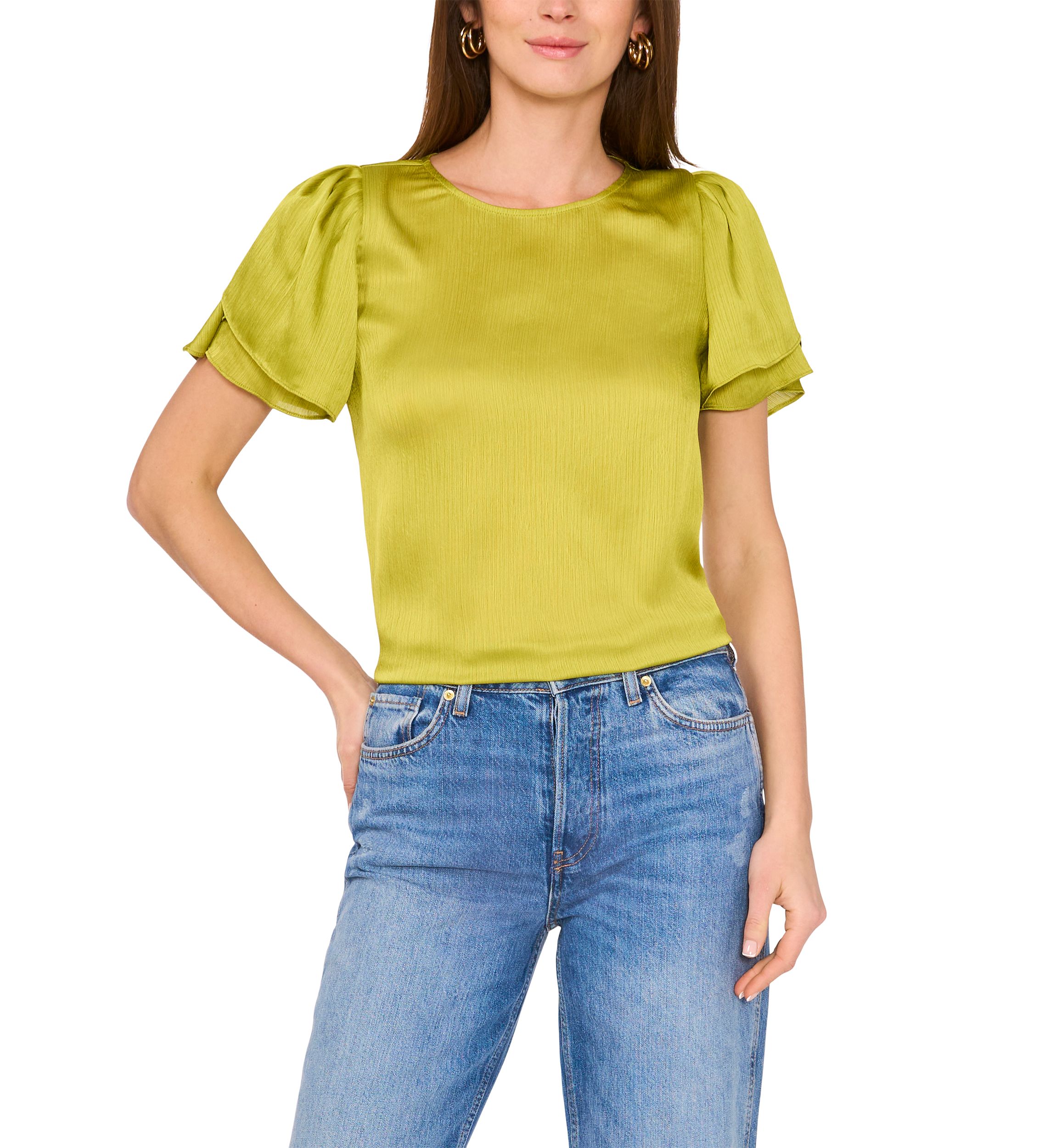 Petite Flutter Sleeve Blouse