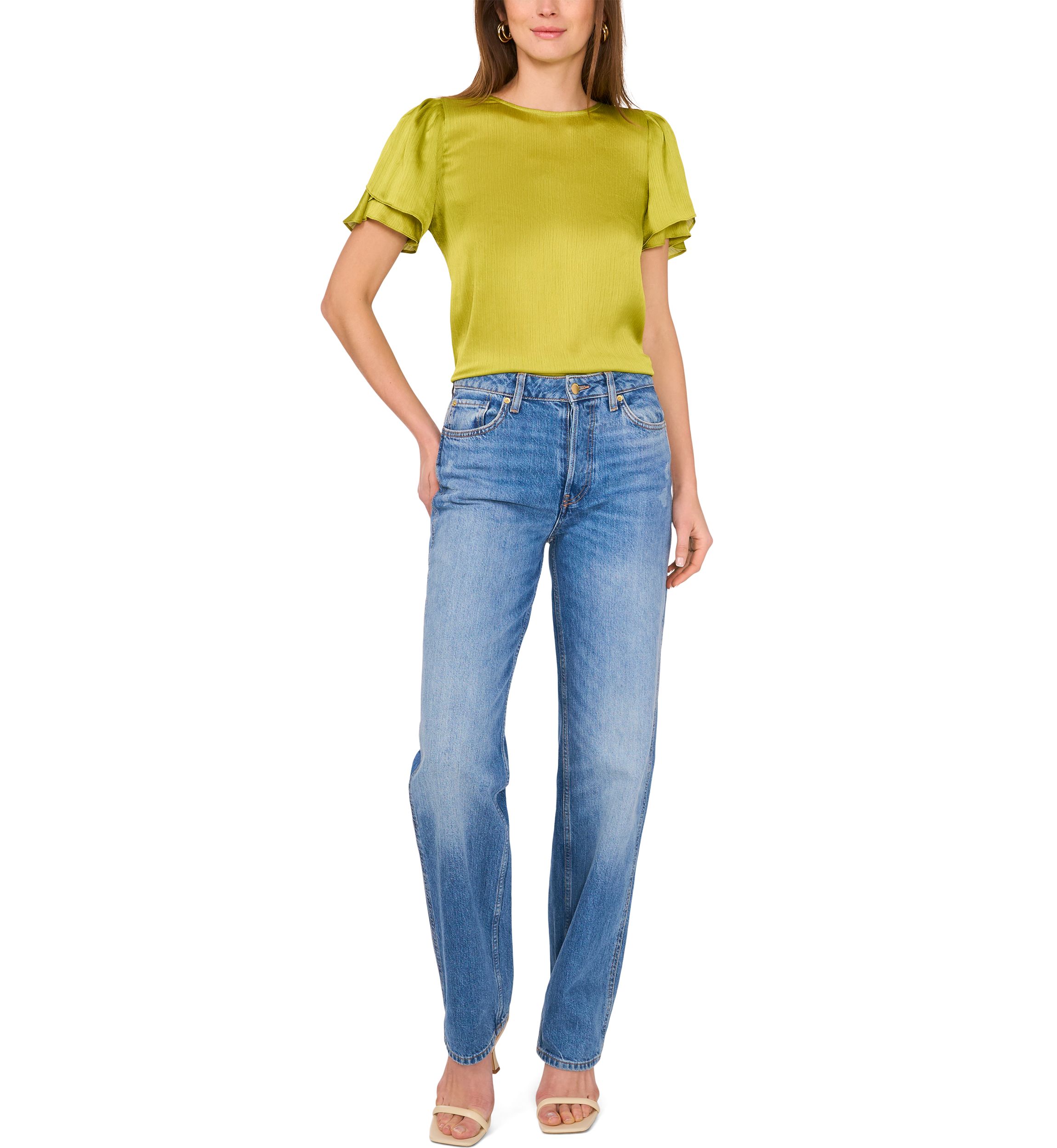 Petite Flutter Sleeve Blouse