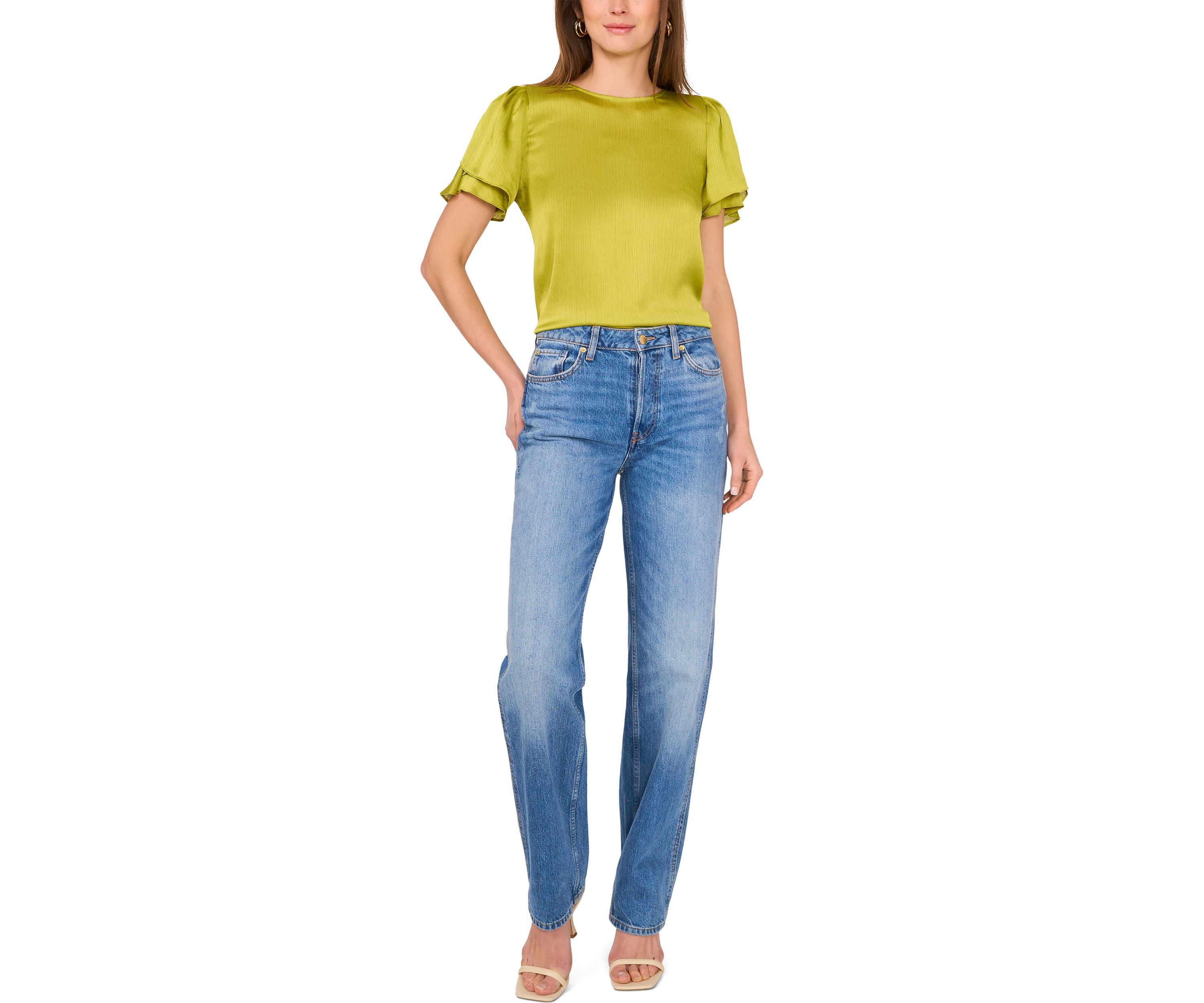Petite Flutter Sleeve Blouse