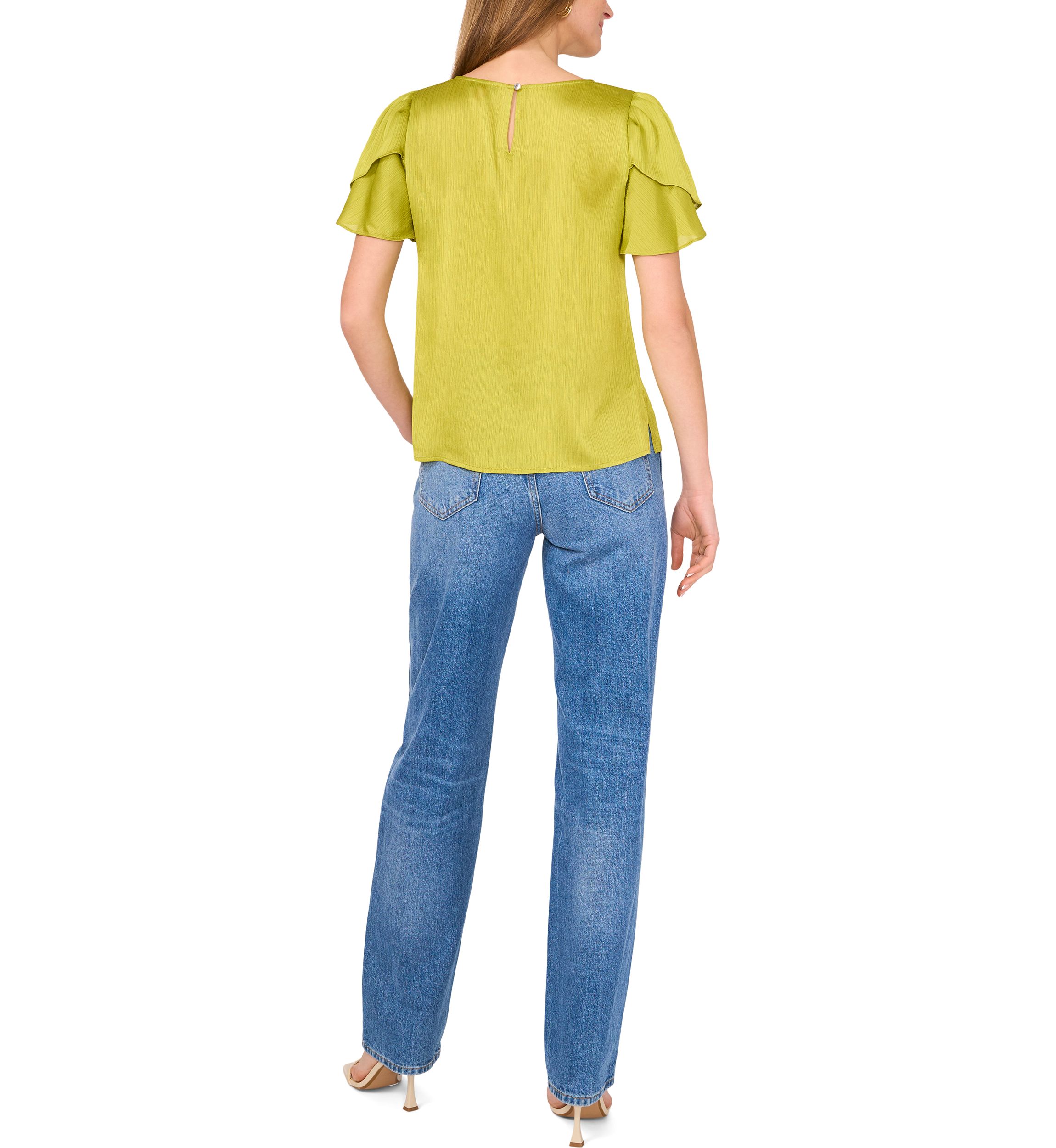 Petite Flutter Sleeve Blouse