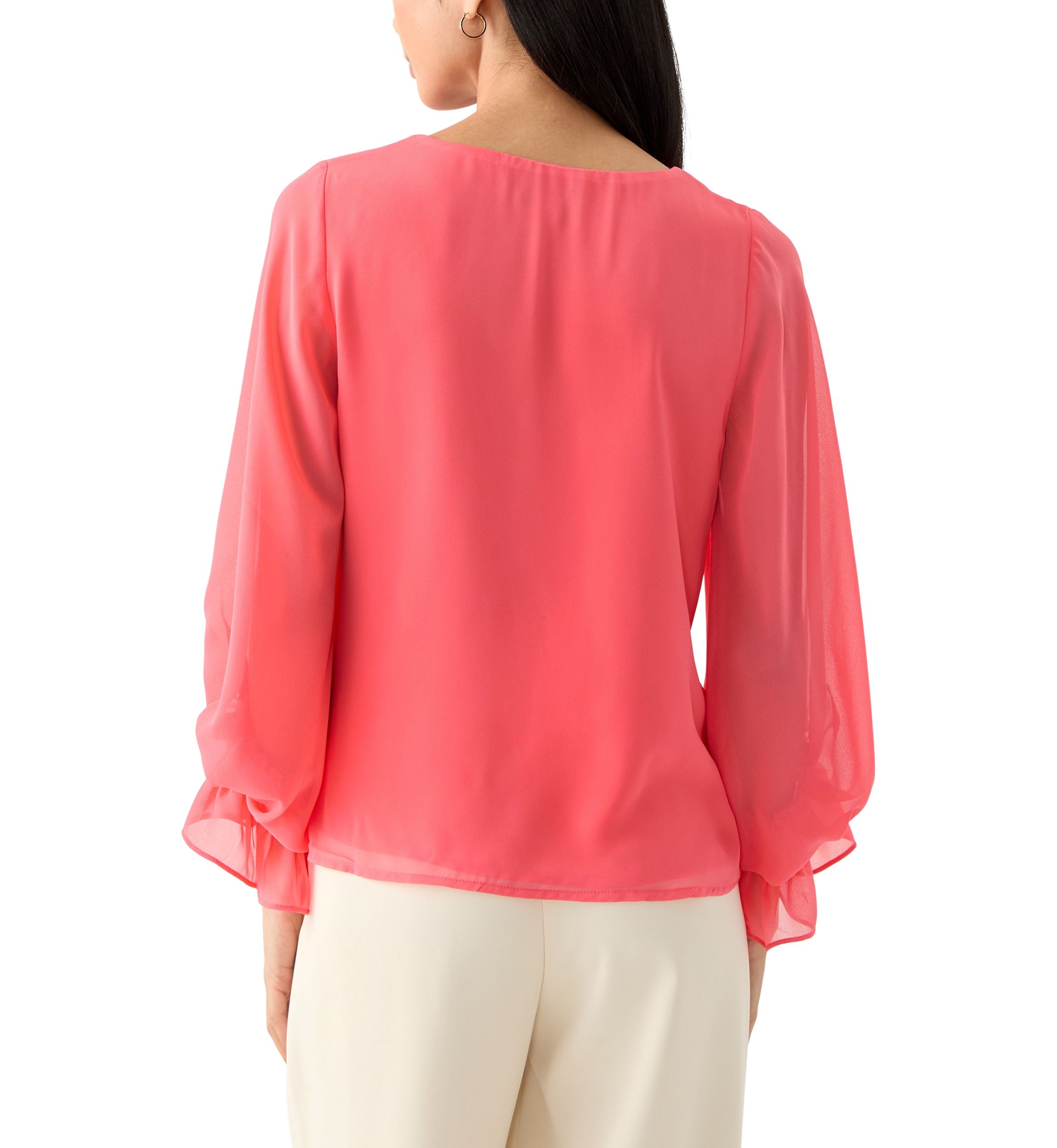 Petite Smocked Blouson Sleeve Top