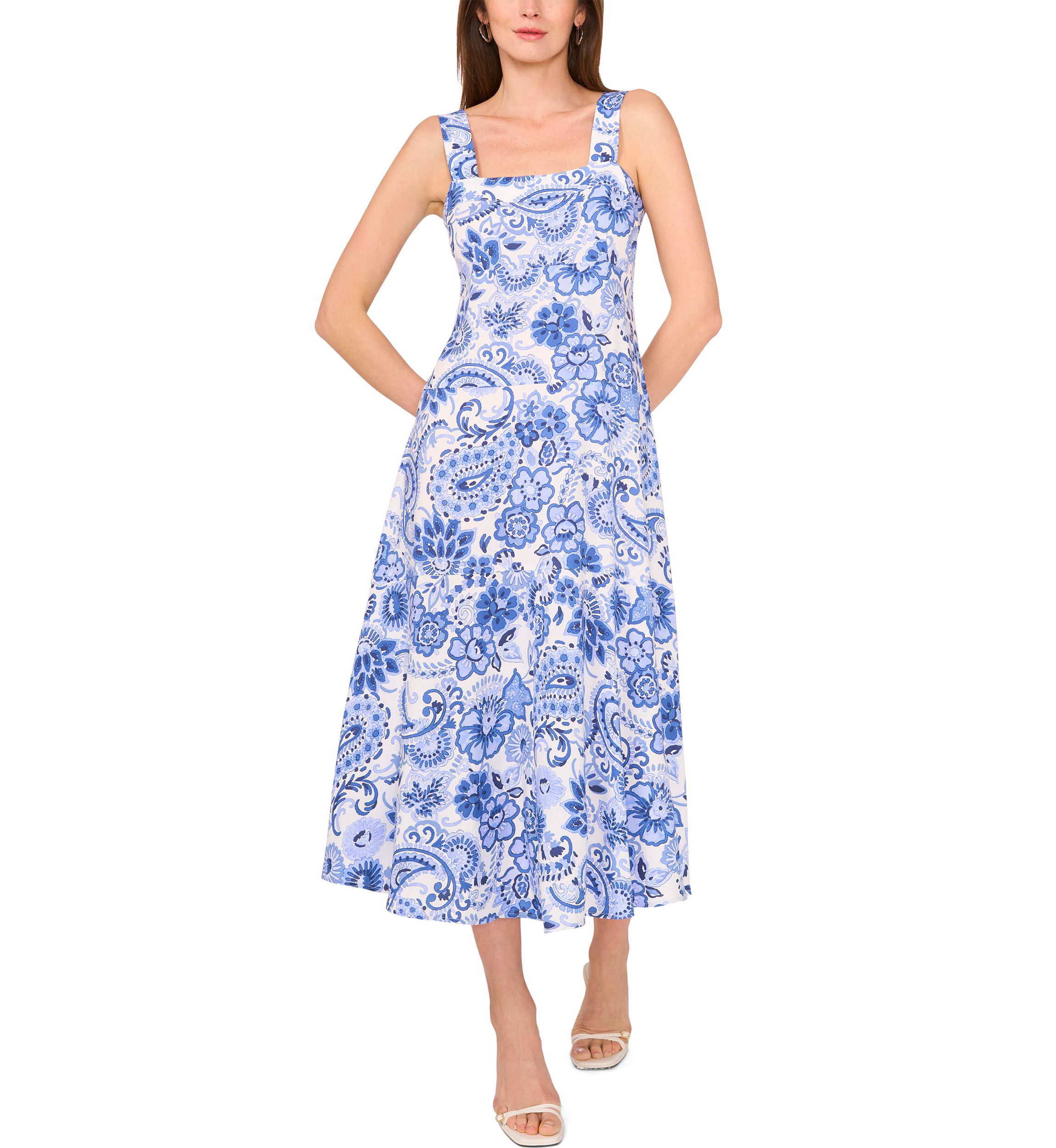 Petite Sleeveless Square Neck Dress 