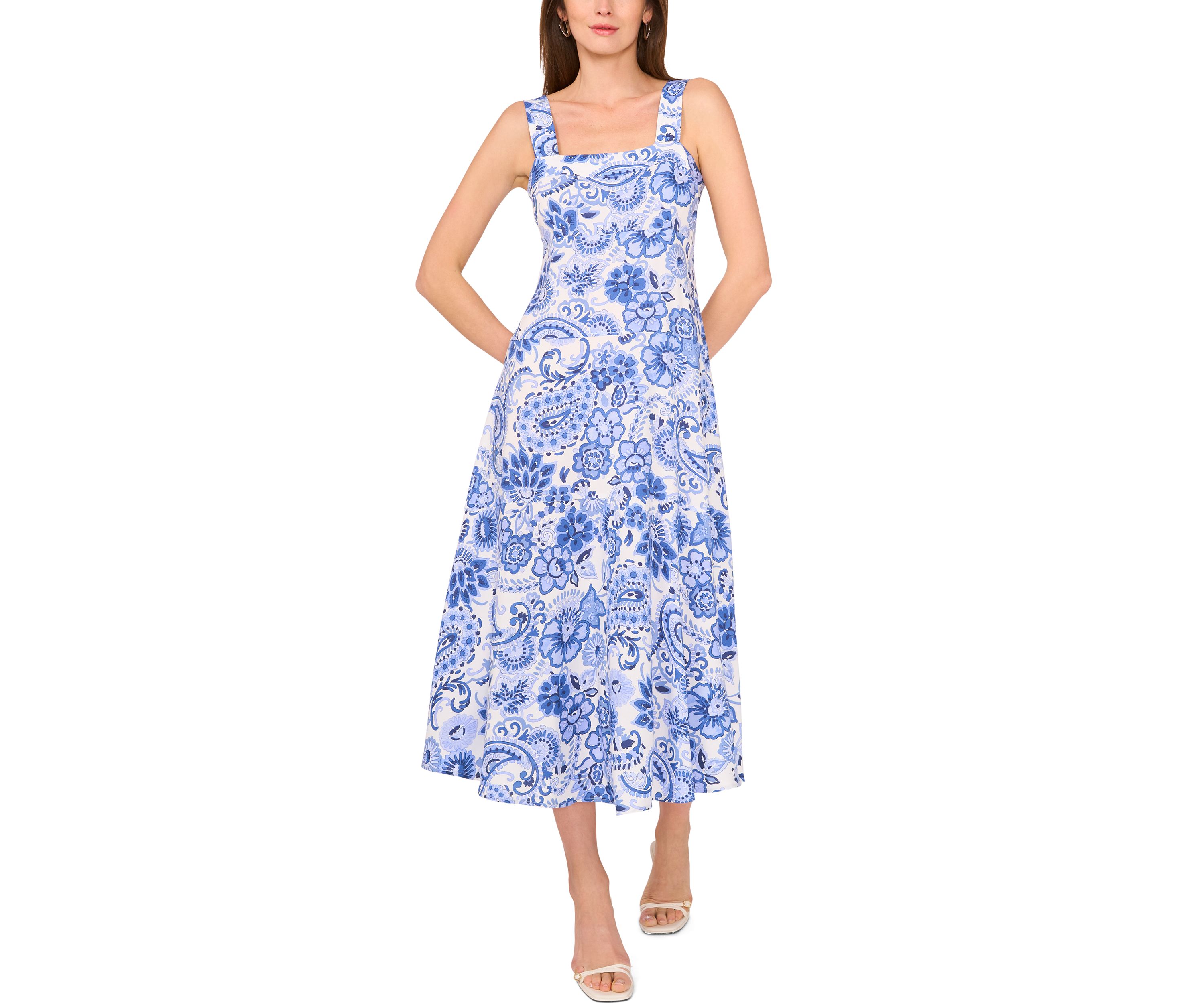 Petite Sleeveless Square Neck Dress 