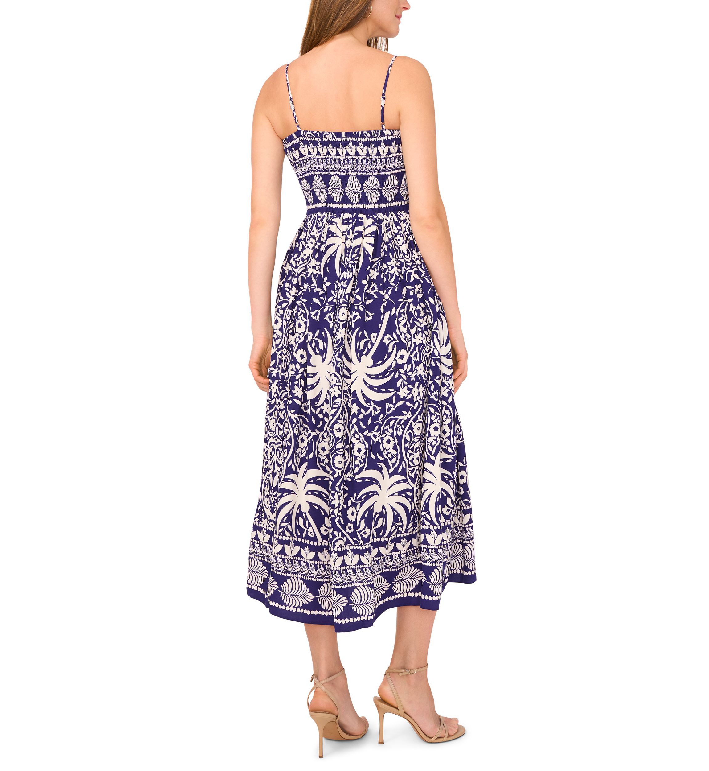 Petite Sleeveless Printed Midi Dress
