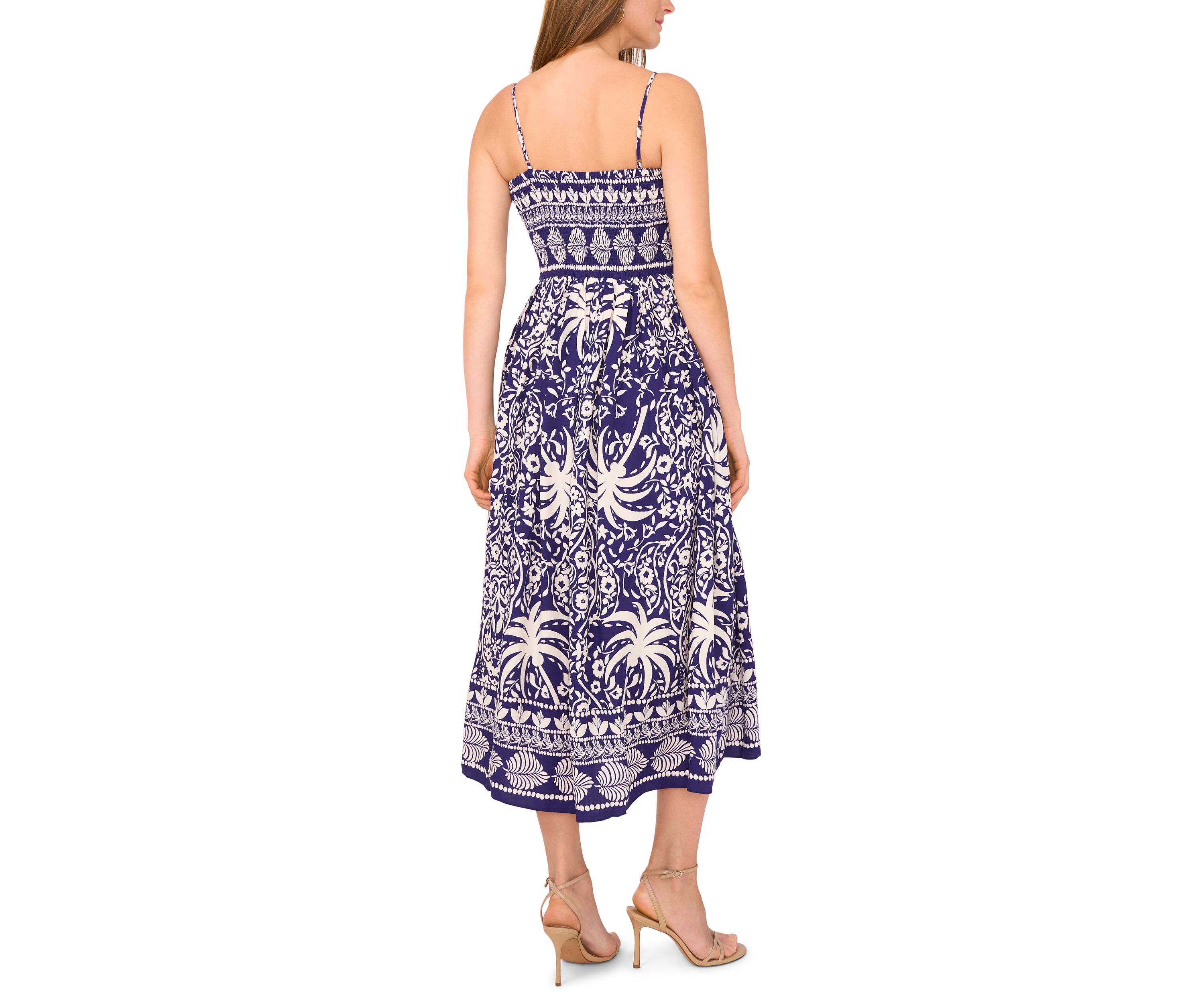 Petite Sleeveless Printed Midi Dress
