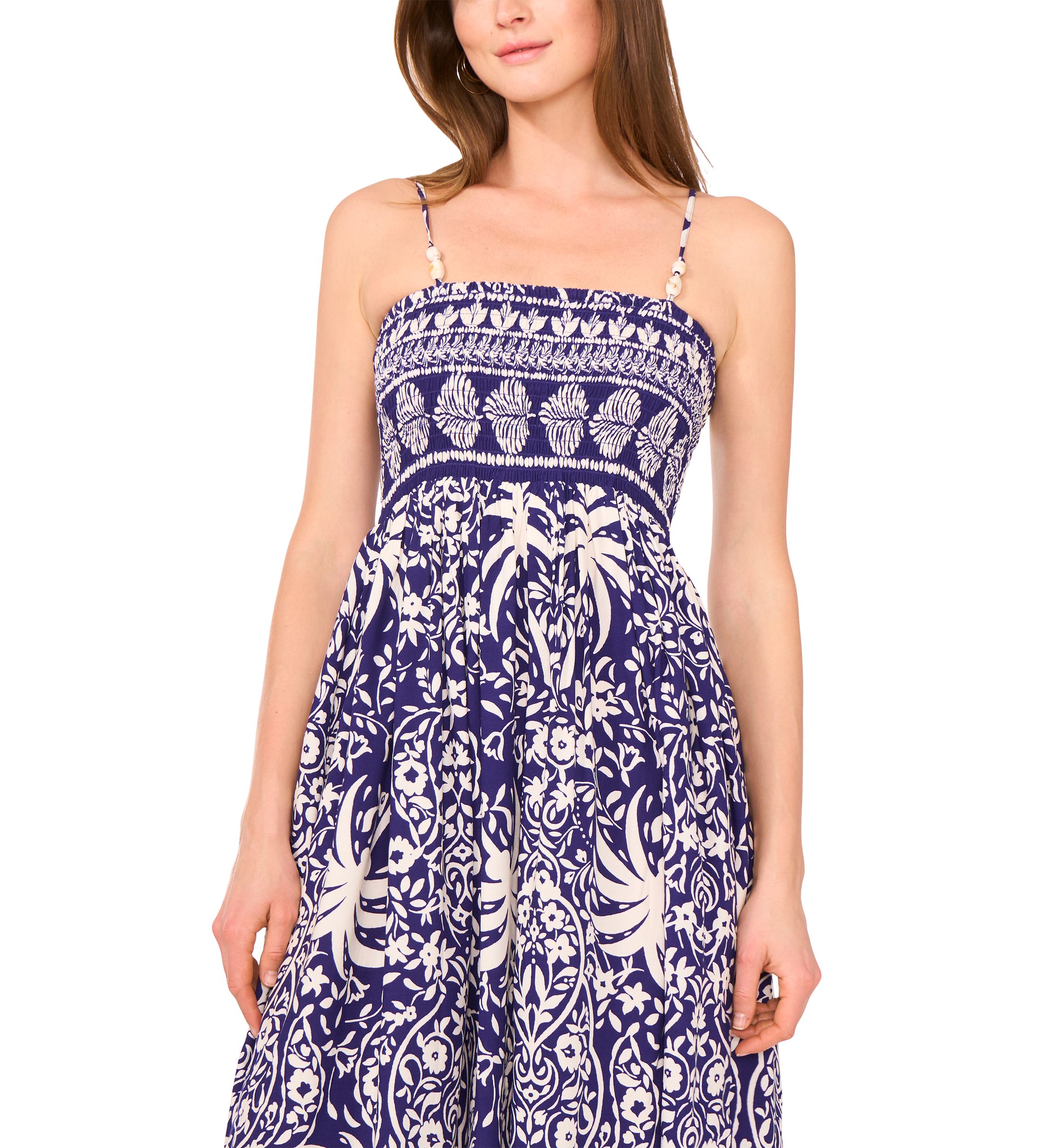 Petite Sleeveless Printed Midi Dress