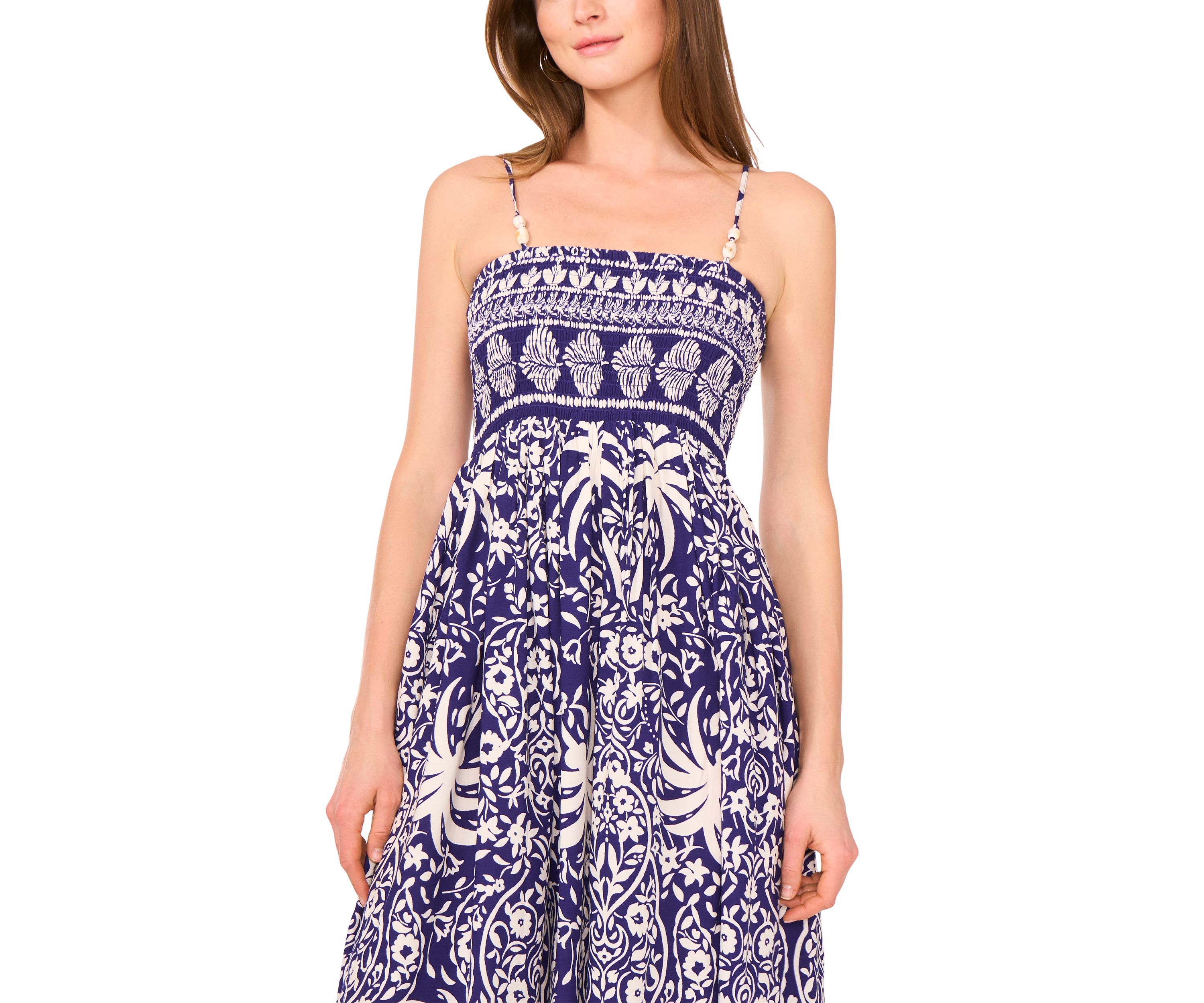 Petite Sleeveless Printed Midi Dress