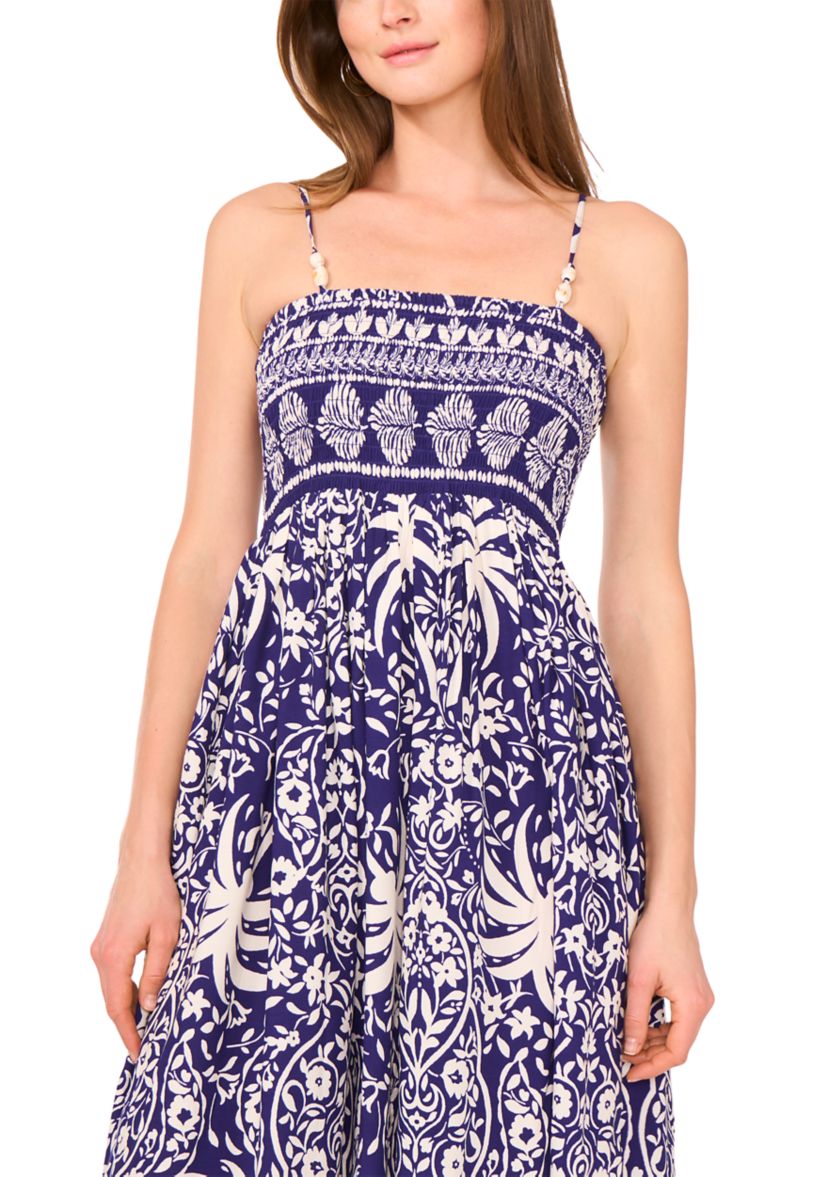 Petite Sleeveless Printed Midi Dress