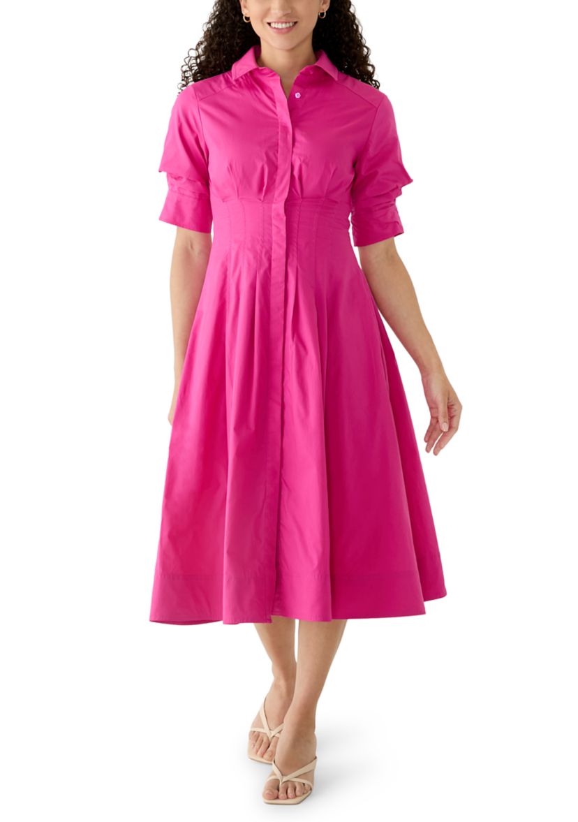 Vince Camuto Petite Short Sleeve Shirt Dress | Belk