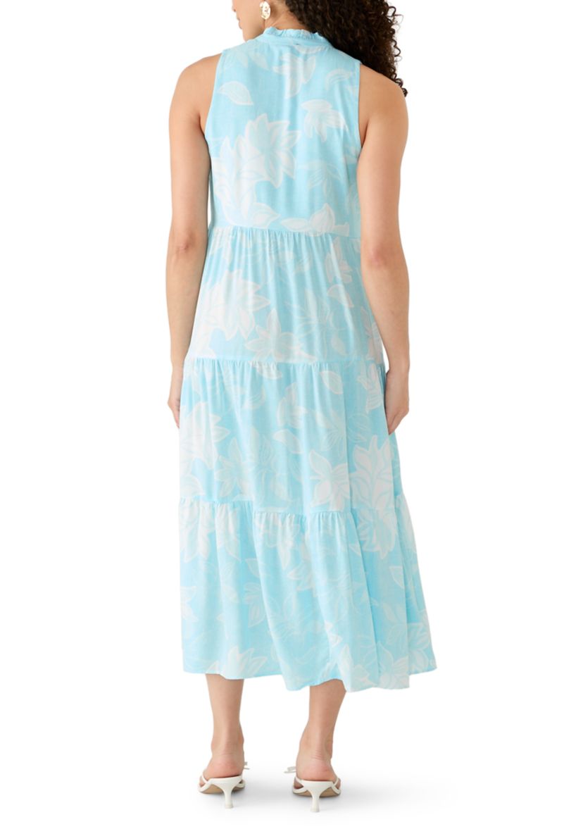 Vince Camuto Petite Sol Split Neck Midi Dress