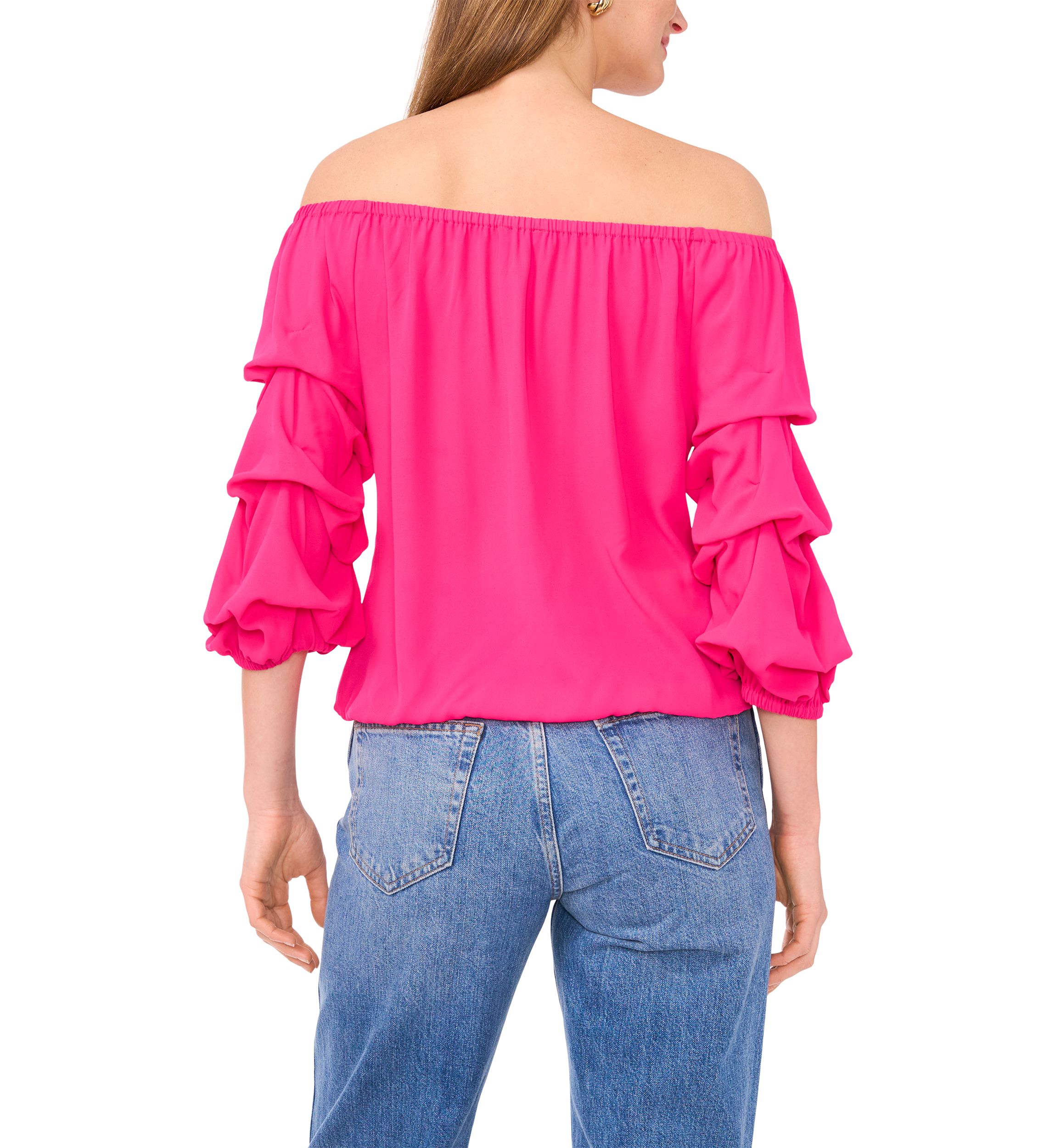 Petite Off the Shoulder Puff Sleeve Top 