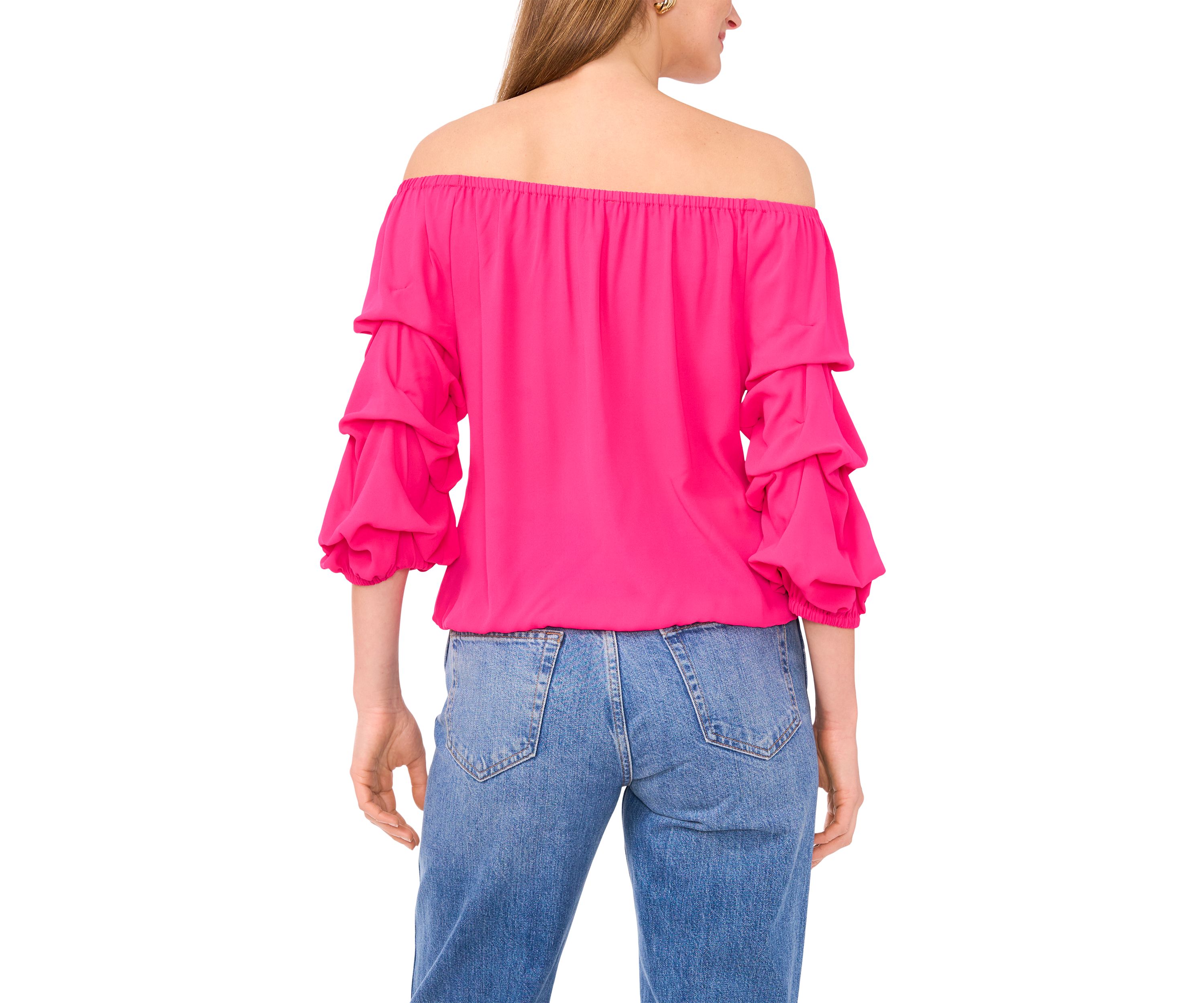 Petite Off the Shoulder Puff Sleeve Top 