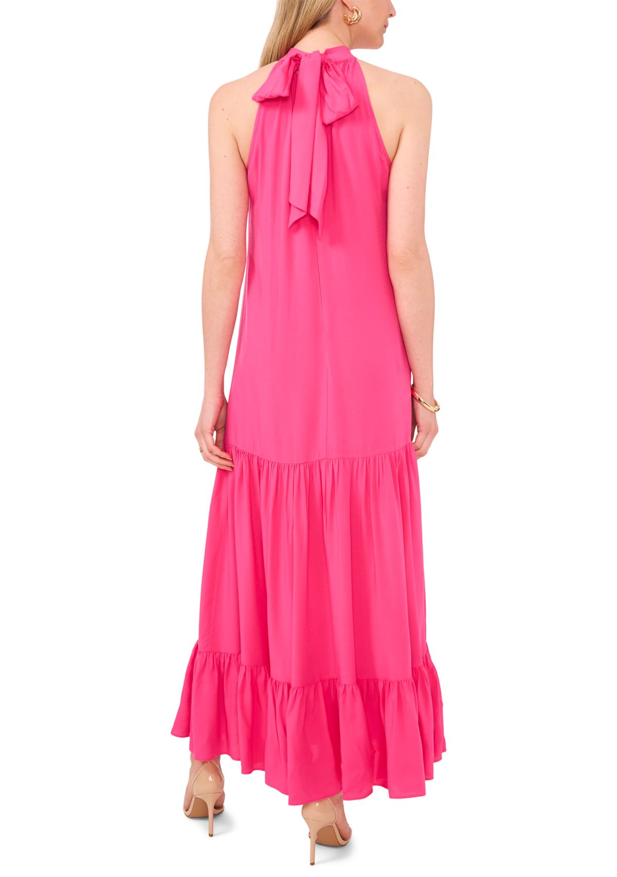 Petite Halter Neck Tiered Maxi Dress