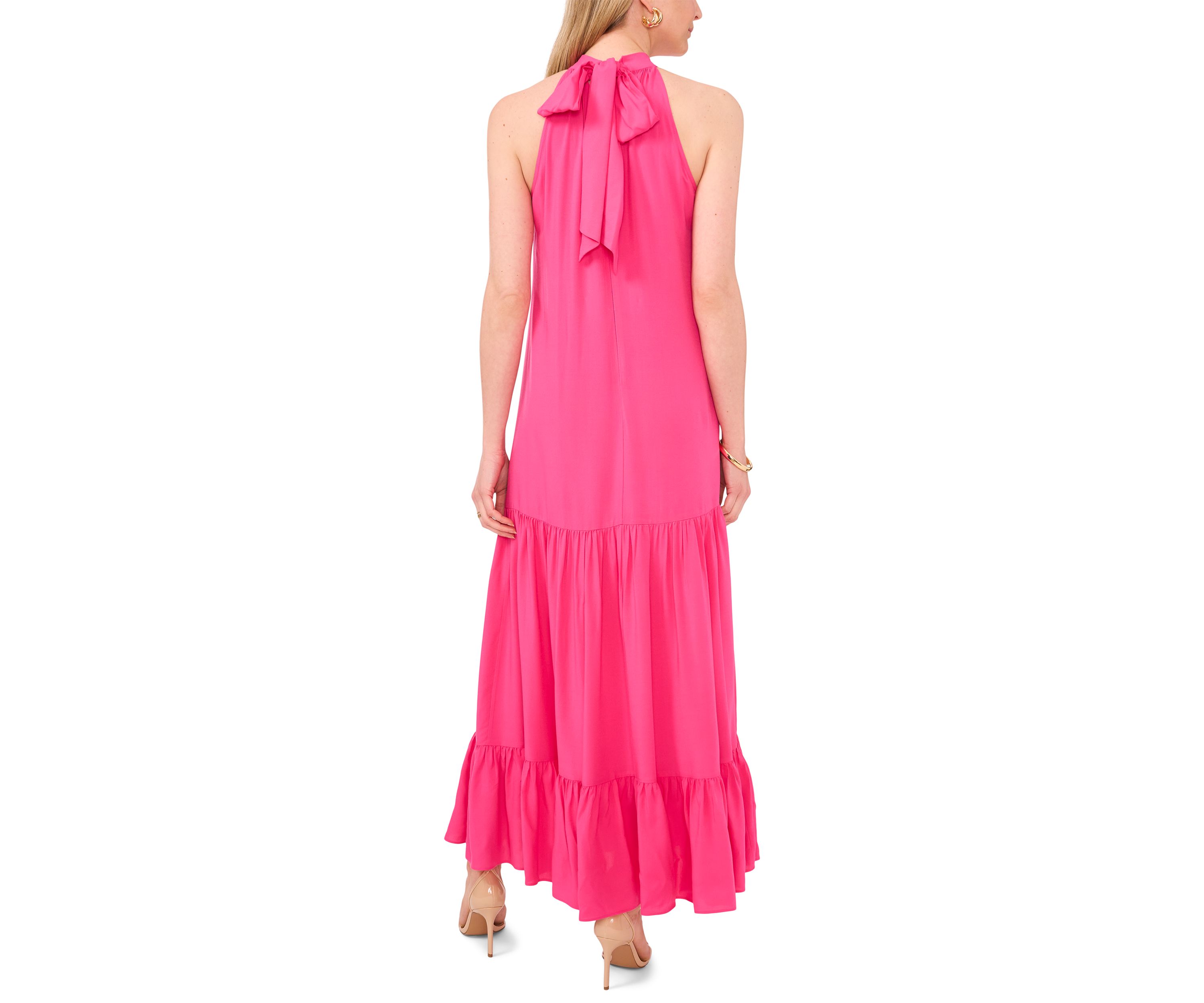 Petite Halter Neck Tiered Maxi Dress