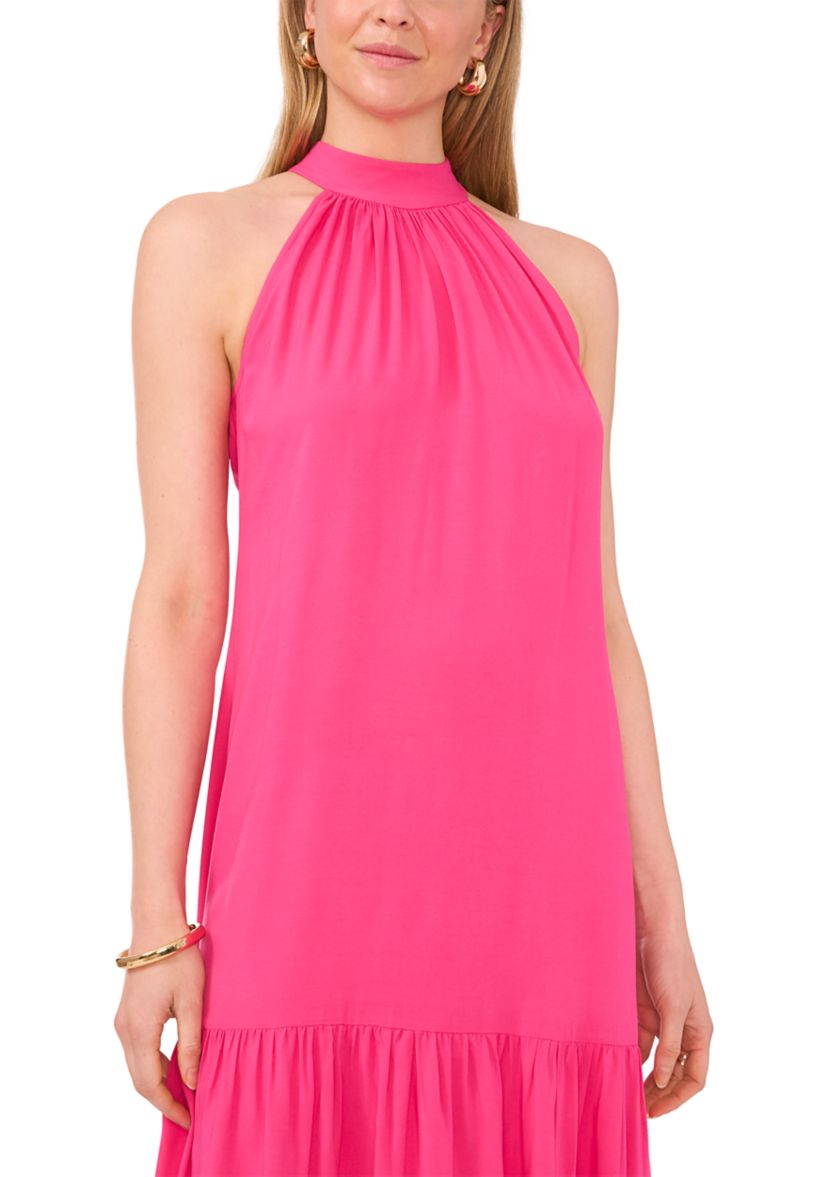 Petite Halter Neck Tiered Maxi Dress