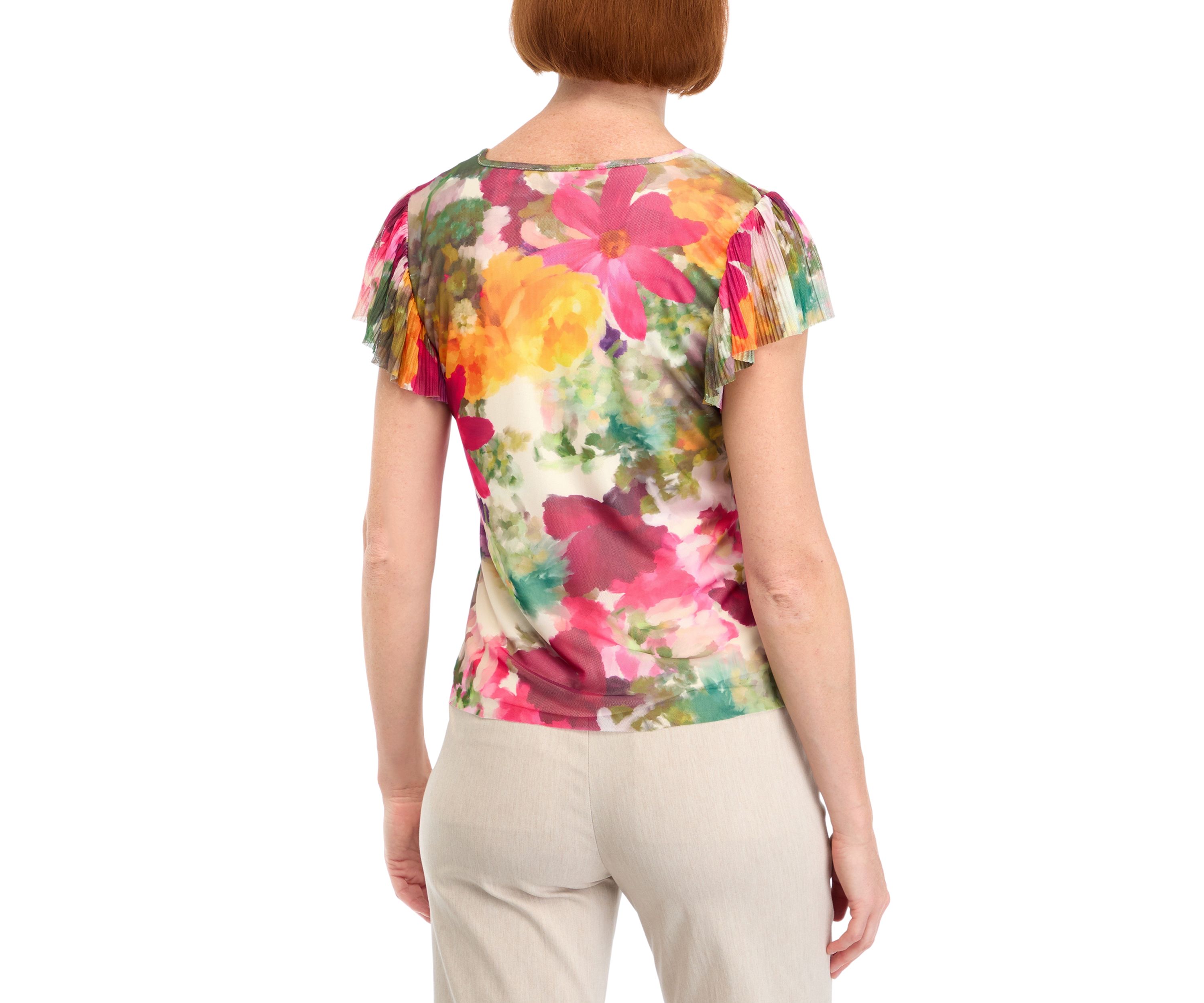 Petite Printed Mesh Top 