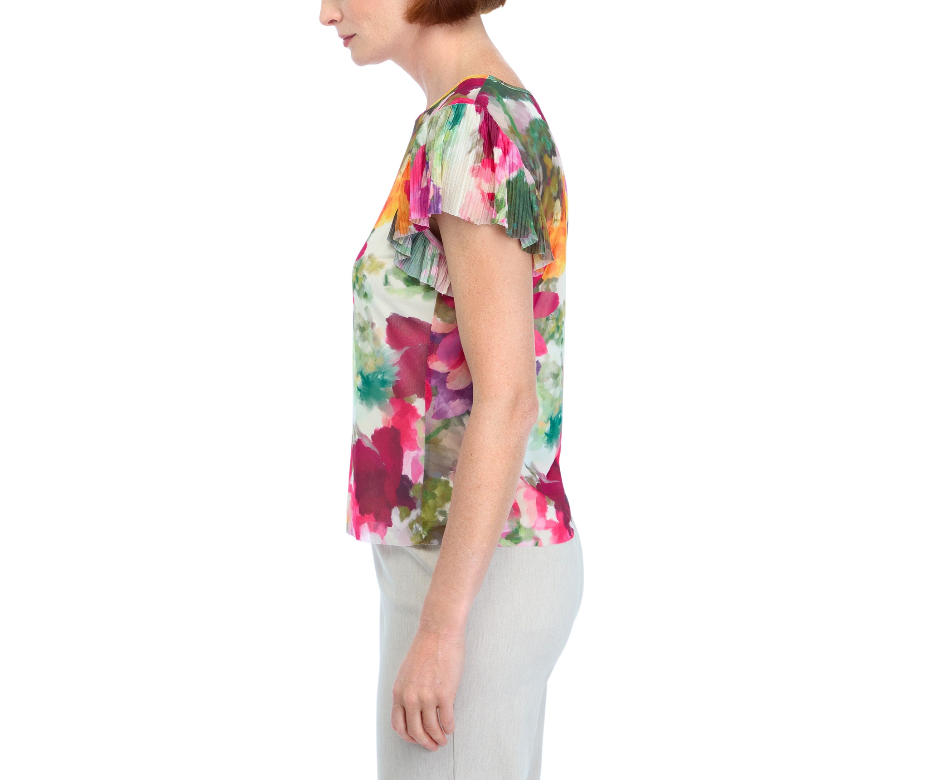 Petite Printed Mesh Top 