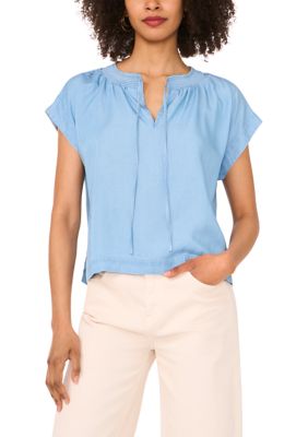 Vince Camuto Women's Petite Peasant Blouse with Shirring, PS