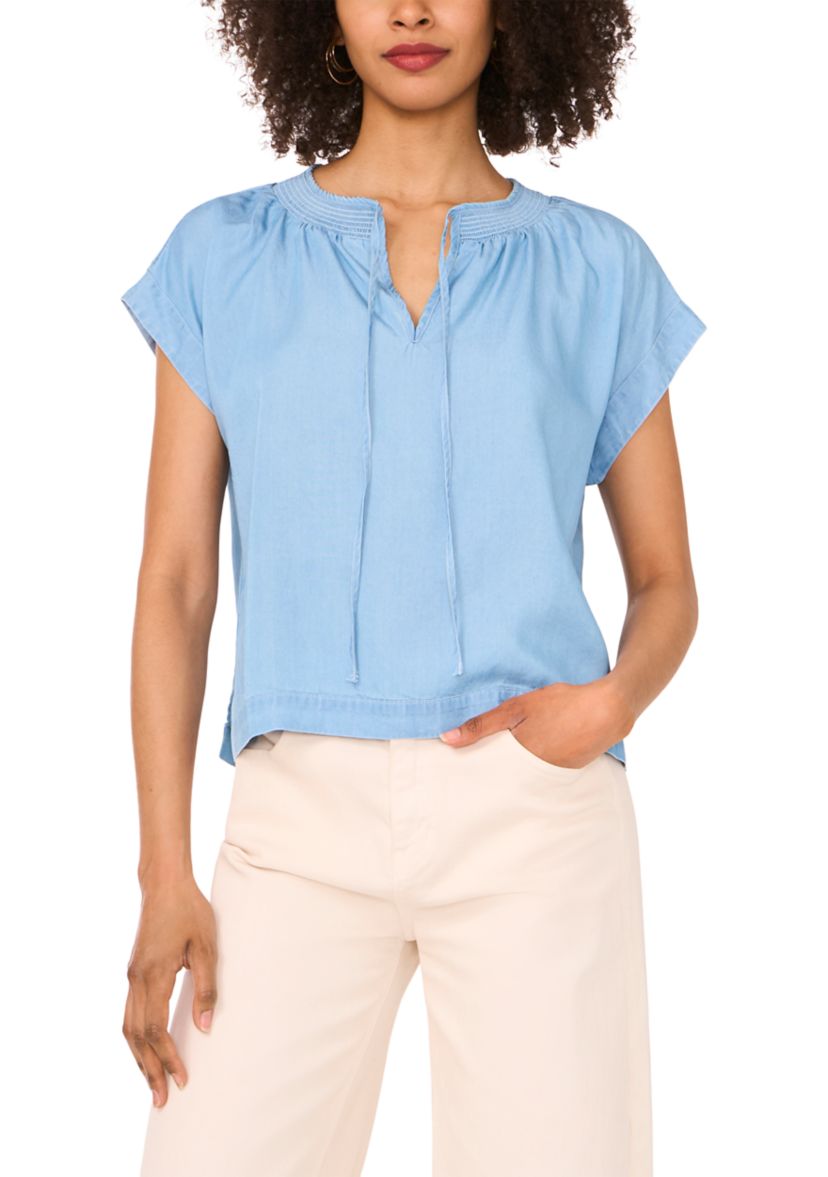 Petite Peasant Blouse with Shirring 