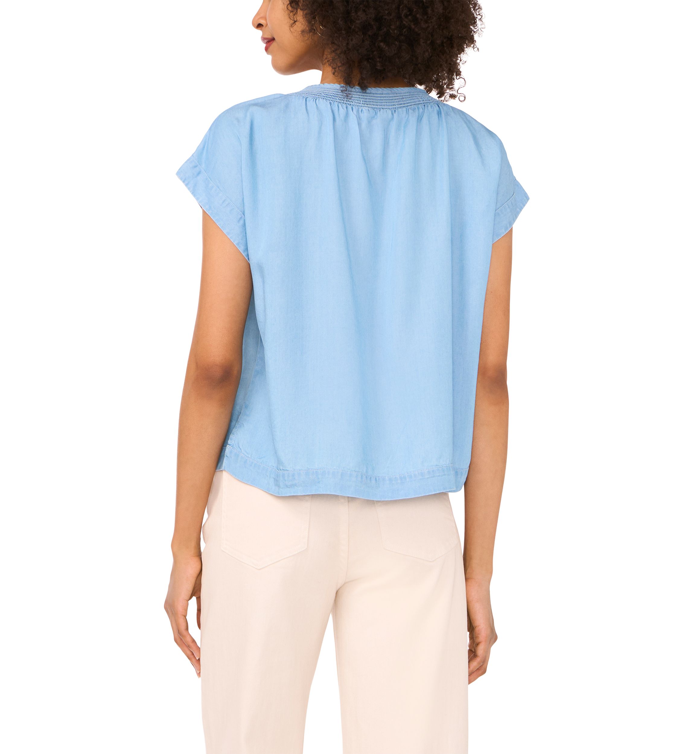 Petite Peasant Blouse with Shirring 