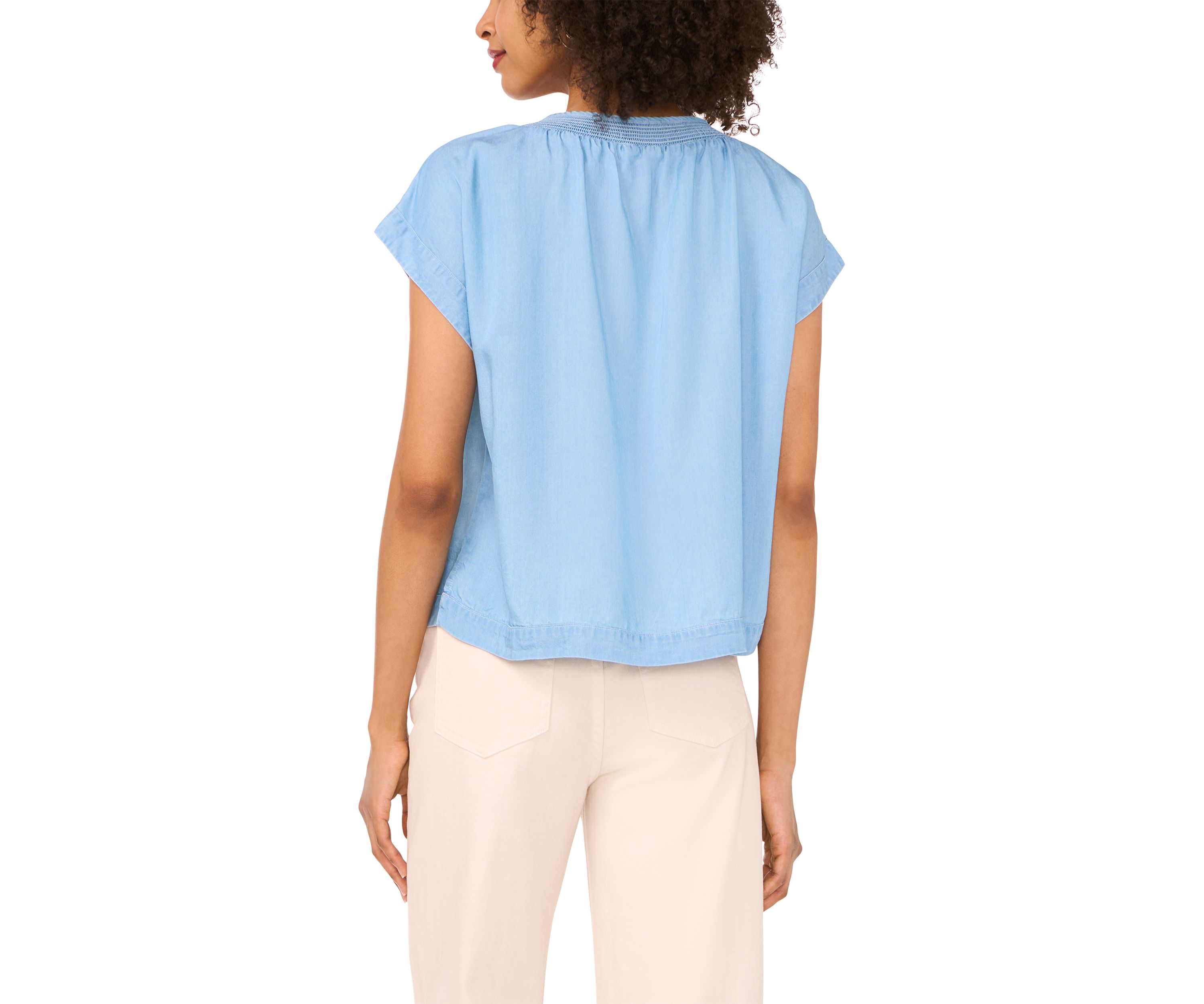 Petite Peasant Blouse with Shirring 