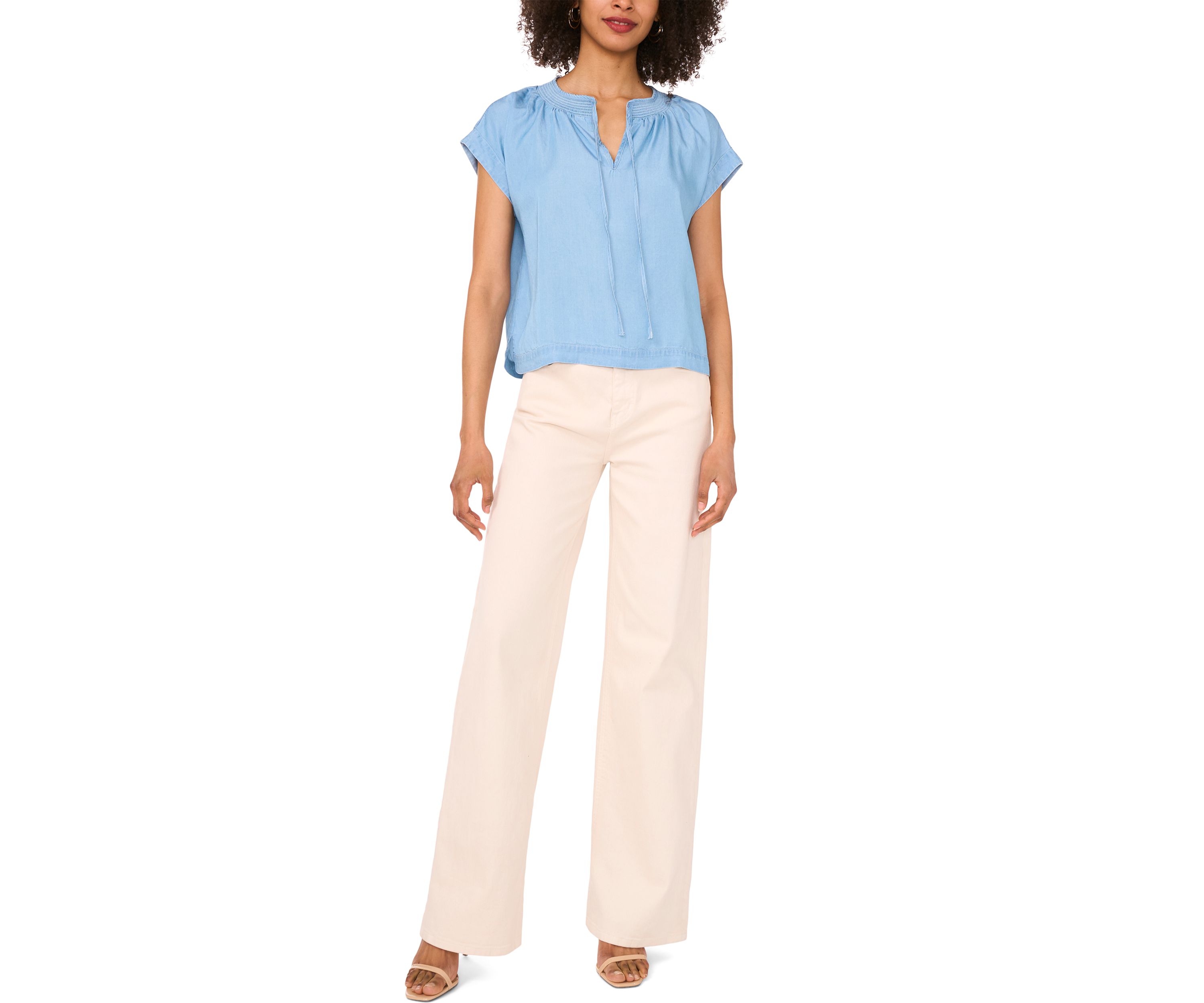 Petite Peasant Blouse with Shirring 