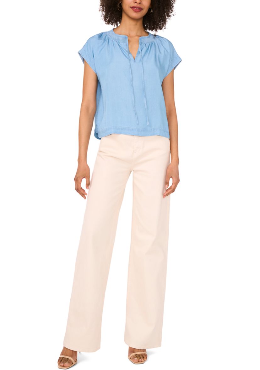 Petite Peasant Blouse with Shirring 