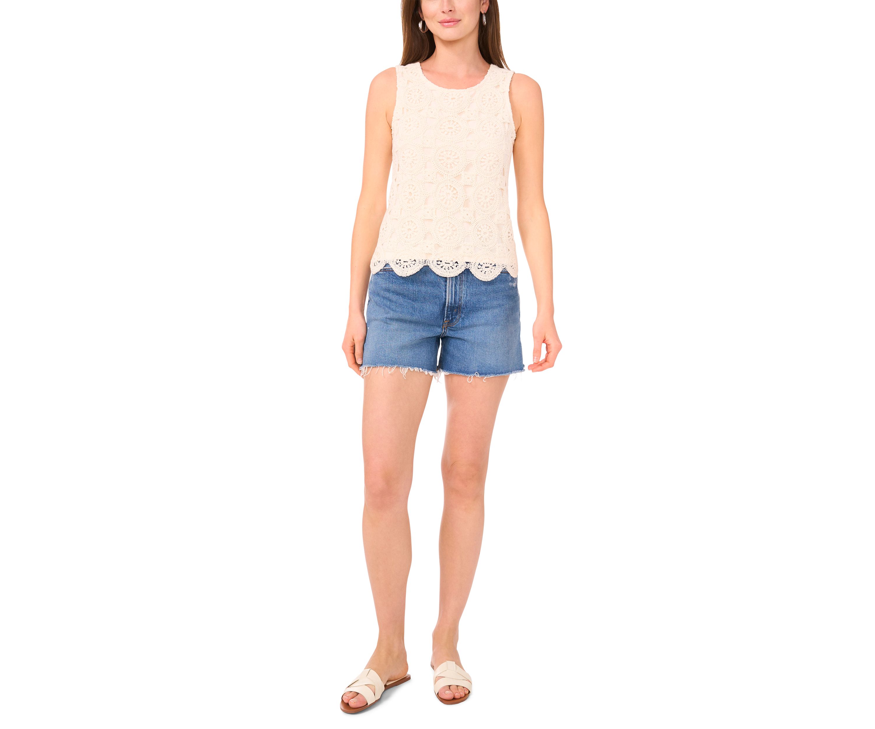 Petite Crochet Front Tank Top