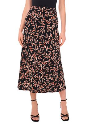 Vince Camuto Women's Petite Printed Midi Skirt