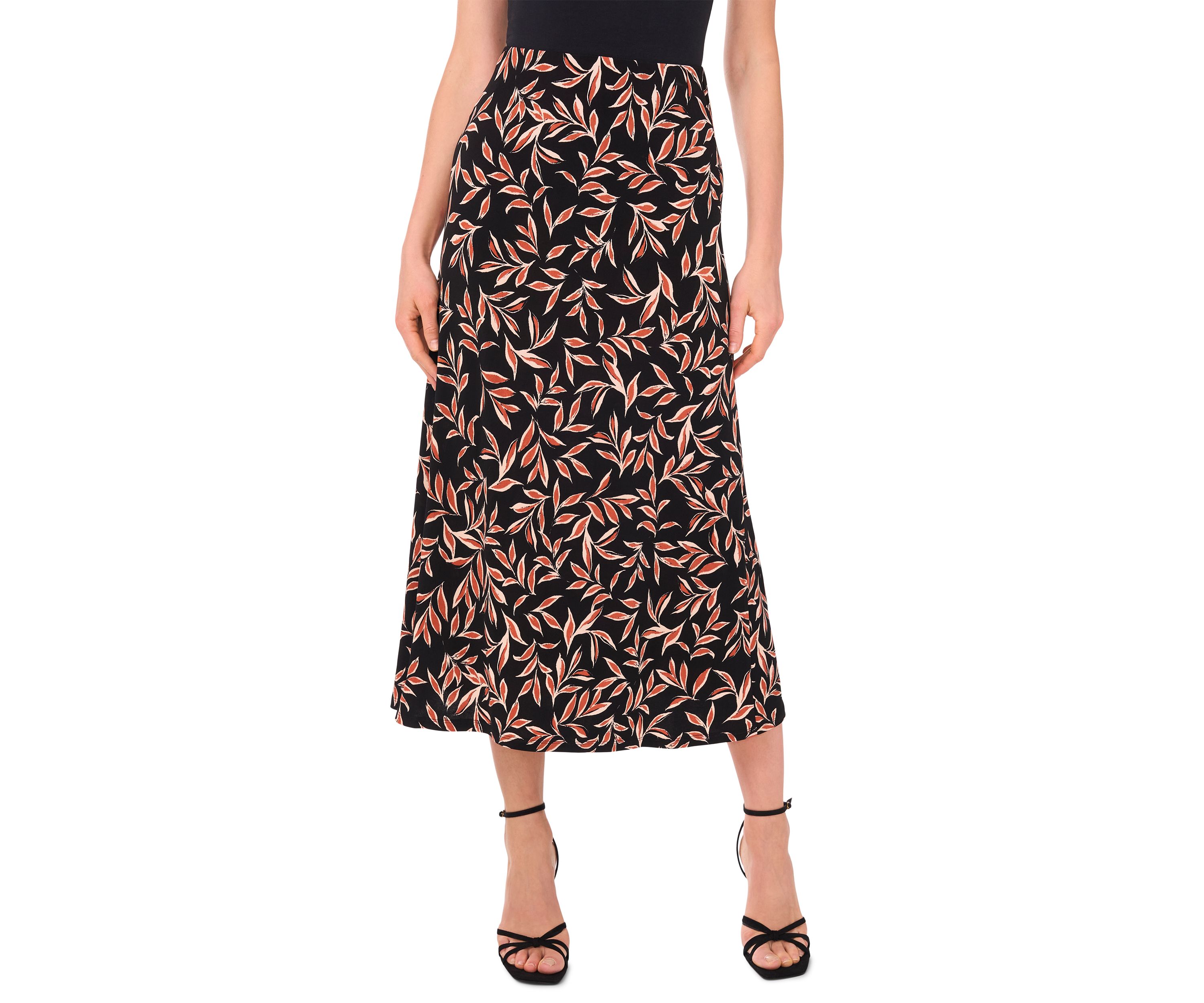 Petite Printed Midi Skirt
