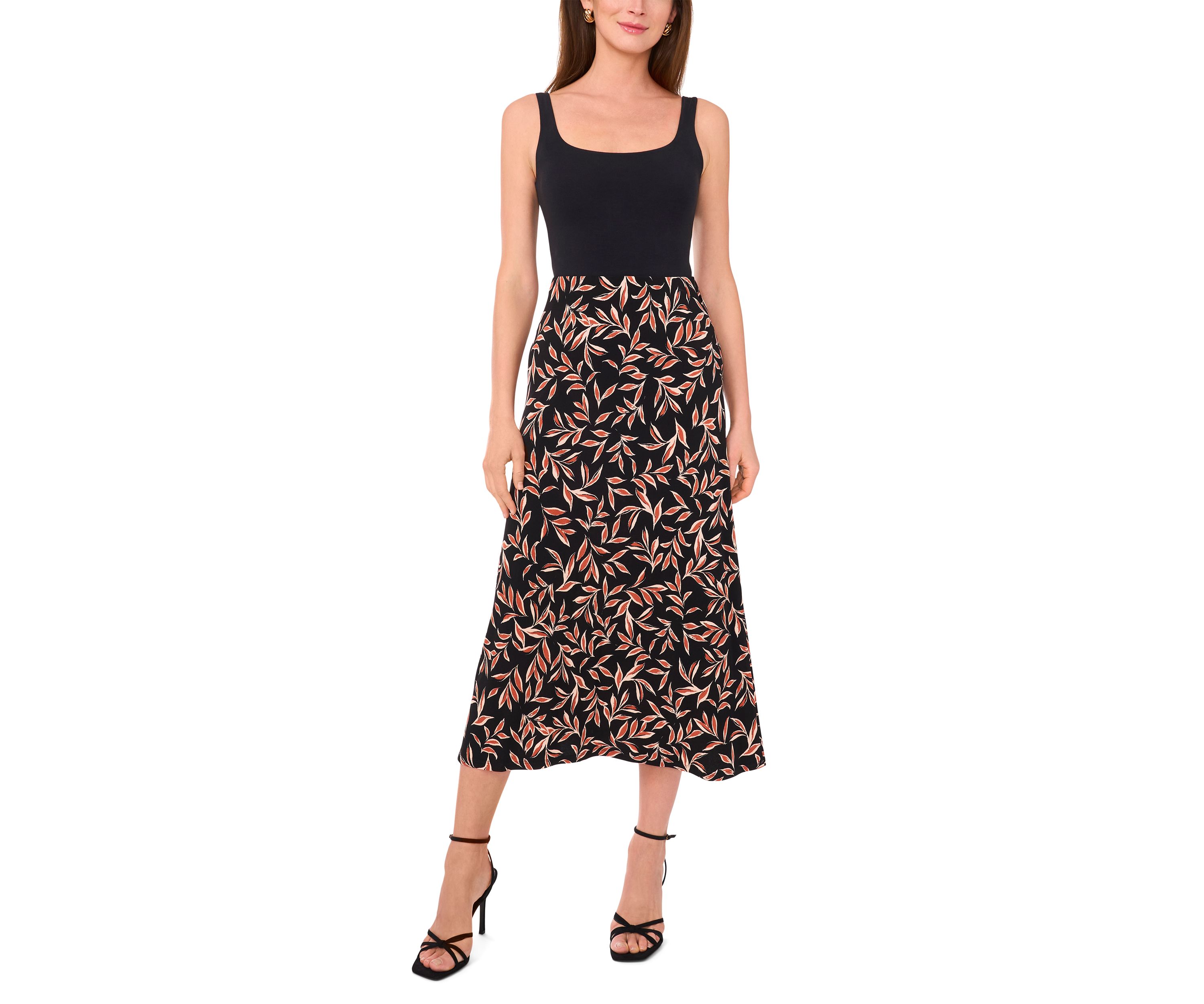 Petite Printed Midi Skirt